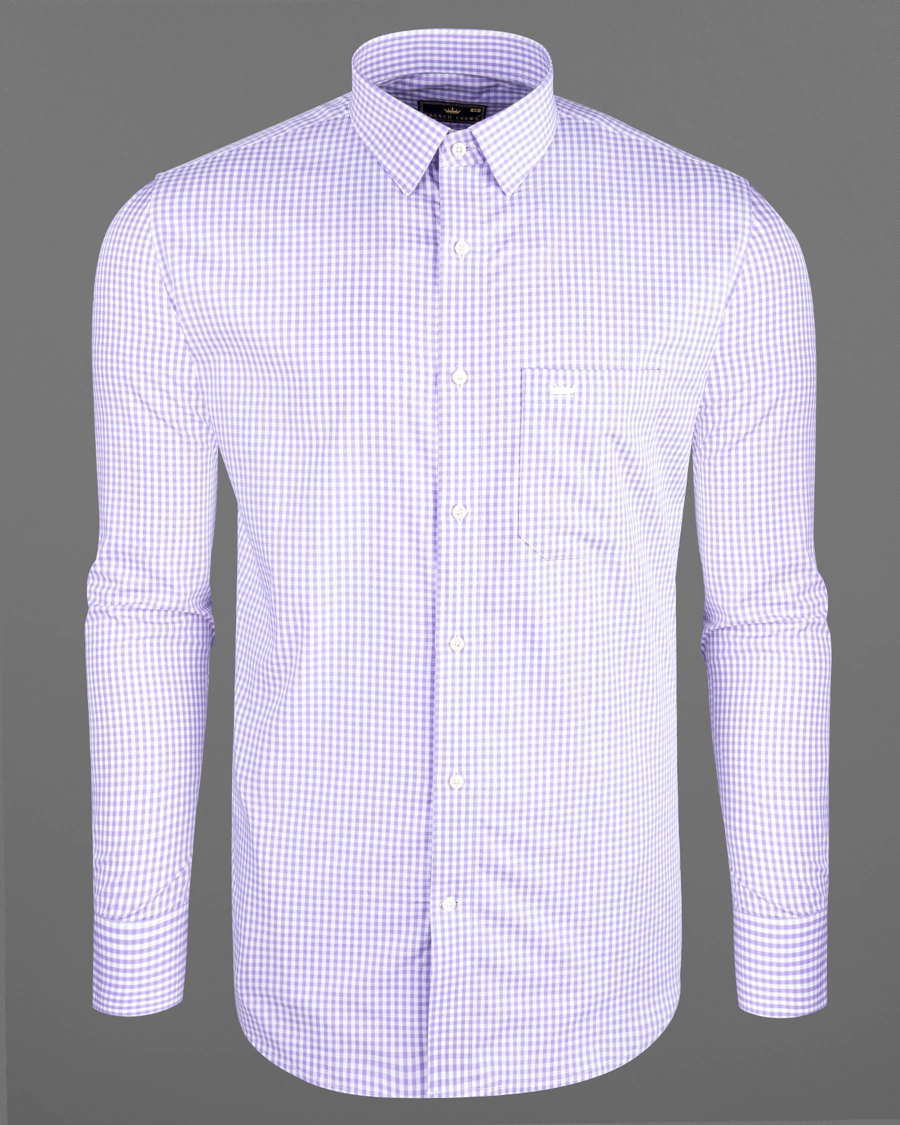 Thistle Lilac Checked Premium Cotton Shirt 7019-38, 7019-H-38, 7019-39, 7019-H-39, 7019-40, 7019-H-40, 7019-42, 7019-H-42, 7019-44, 7019-H-44, 7019-46, 7019-H-46, 7019-48, 7019-H-48, 7019-50, 7019-H-50, 7019-52, 7019-H-52