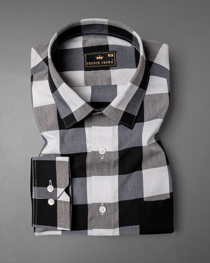 Jade Black and White Checked Premium Cotton Designer Shirt 7023-P69-38, 7023-P69-H-38, 7023-P69-39, 7023-P69-H-39, 7023-P69-40, 7023-P69-H-40, 7023-P69-42, 7023-P69-H-42, 7023-P69-44, 7023-P69-H-44, 7023-P69-46, 7023-P69-H-46, 7023-P69-48, 7023-P69-H-48, 7023-P69-50, 7023-P69-H-50, 7023-P69-52, 7023-P69-H-52