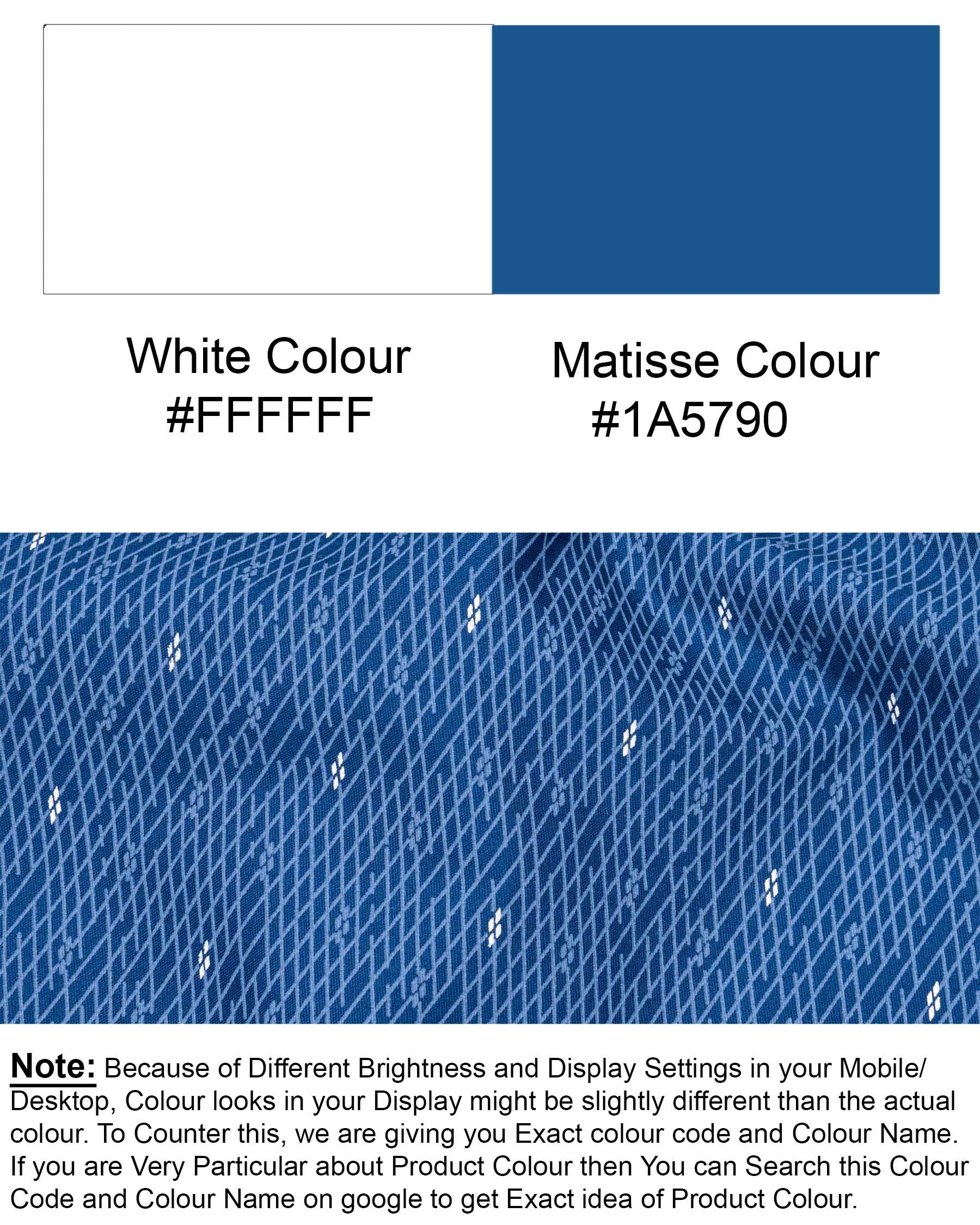 Matisse Blue Geo Pattern Premium Cotton Shirt