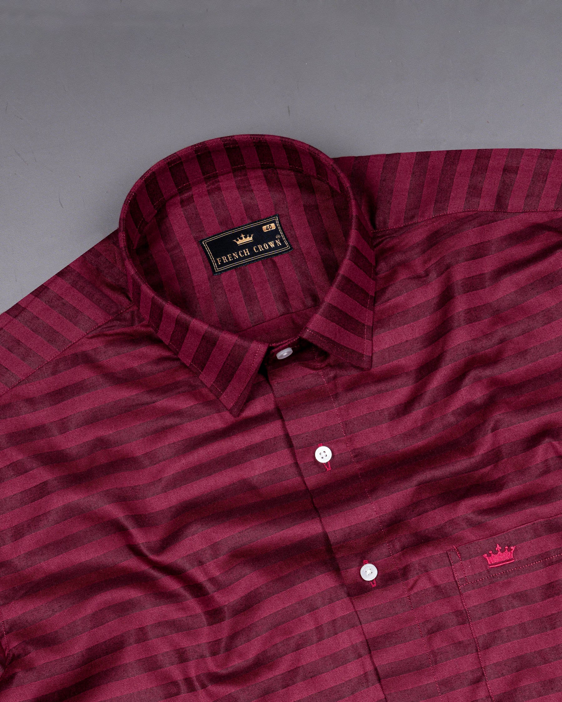 Paprika and Espresso Striped Twill Premium Cotton Shirt 7058-38,7058-38,7058-39,7058-39,7058-40,7058-40,7058-42,7058-42,7058-44,7058-44,7058-46,7058-46,7058-48,7058-48,7058-50,7058-50,7058-52,7058-52