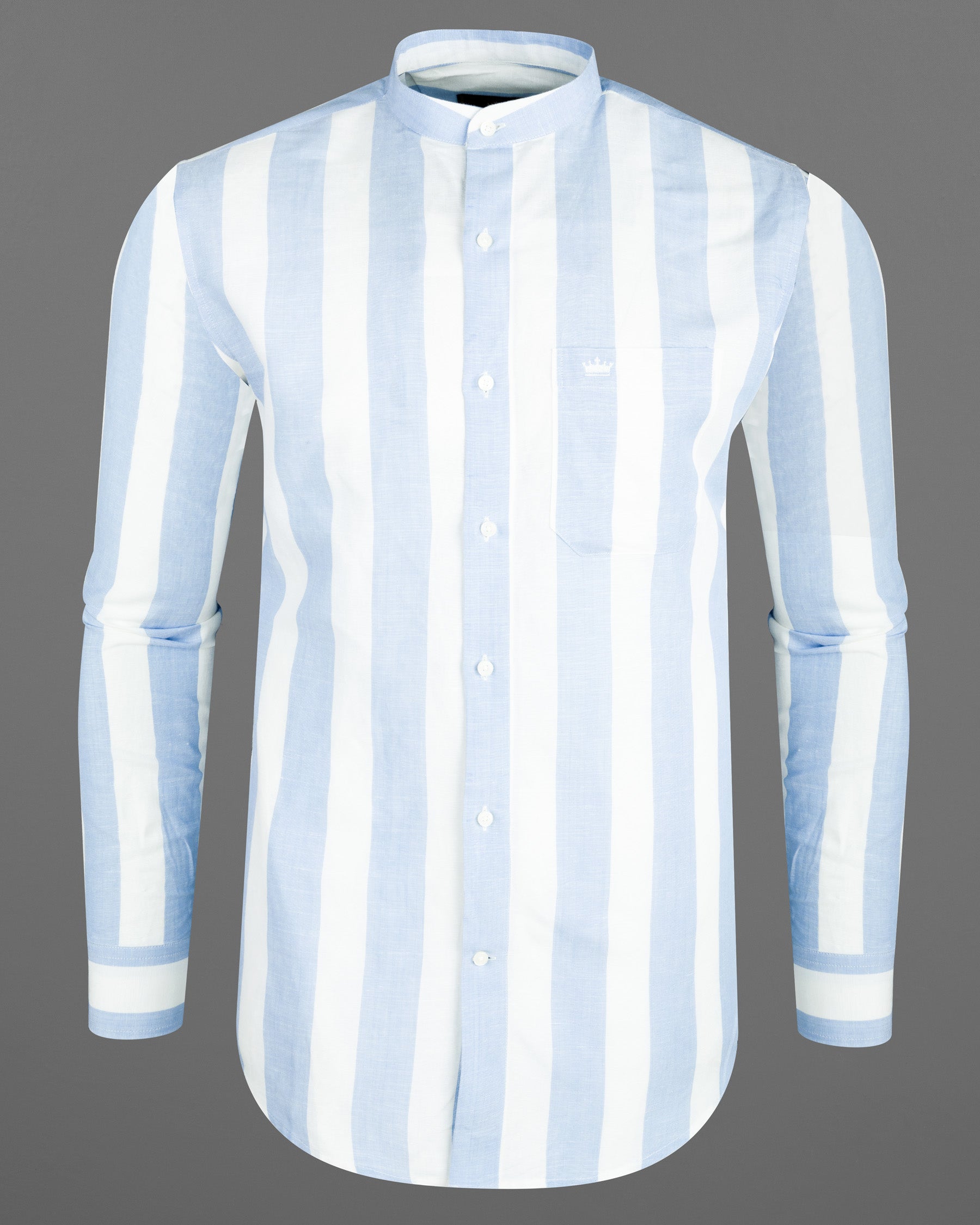 White and Gainsboro Blue Striped Luxurious Linen Shirt 7062-M-38,7062-M-38,7062-M-39,7062-M-39,7062-M-40,7062-M-40,7062-M-42,7062-M-42,7062-M-44,7062-M-44,7062-M-46,7062-M-46,7062-M-48,7062-M-48,7062-M-50,7062-M-50,7062-M-52,7062-M-52