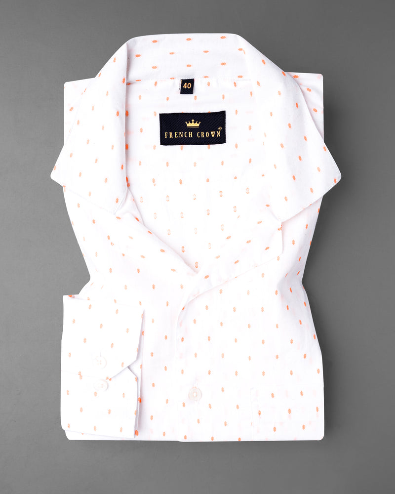 Bright White And Pale Salmon Dobby Textured Premium Giza Cotton Shirt 7131-CC-38,7131-CC-H-38,7131-CC-39,7131-CC-H-39,7131-CC-40,7131-CC-H-40,7131-CC-42,7131-CC-H-42,7131-CC-44,7131-CC-H-44,7131-CC-46,7131-CC-H-46,7131-CC-48,7131-CC-H-48,7131-CC-50,7131-CC-H-50,7131-CC-52,7131-CC-H-52