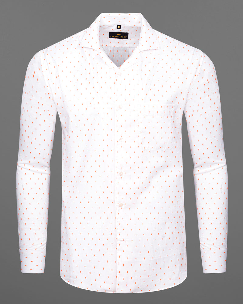 Bright White And Pale Salmon Dobby Textured Premium Giza Cotton Shirt 7131-CC-38,7131-CC-H-38,7131-CC-39,7131-CC-H-39,7131-CC-40,7131-CC-H-40,7131-CC-42,7131-CC-H-42,7131-CC-44,7131-CC-H-44,7131-CC-46,7131-CC-H-46,7131-CC-48,7131-CC-H-48,7131-CC-50,7131-CC-H-50,7131-CC-52,7131-CC-H-52