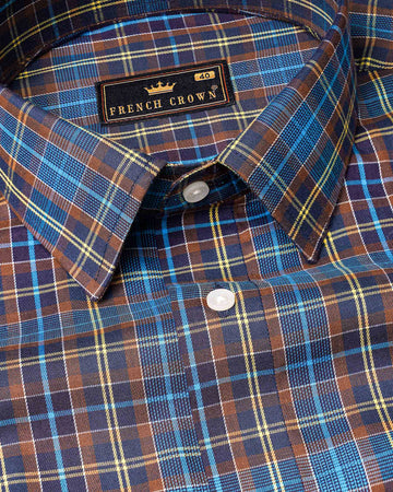 Crystal Blue and Tune Violet Plaid Twill Textured Premium Cotton Shirt 7152-38,7152-H-38,7152-39,7152-H-39,7152-40,7152-H-40,7152-42,7152-H-42,7152-44,7152-H-44,7152-46,7152-H-46,7152-48,7152-H-48,7152-50,7152-H-50,7152-52,7152-H-52