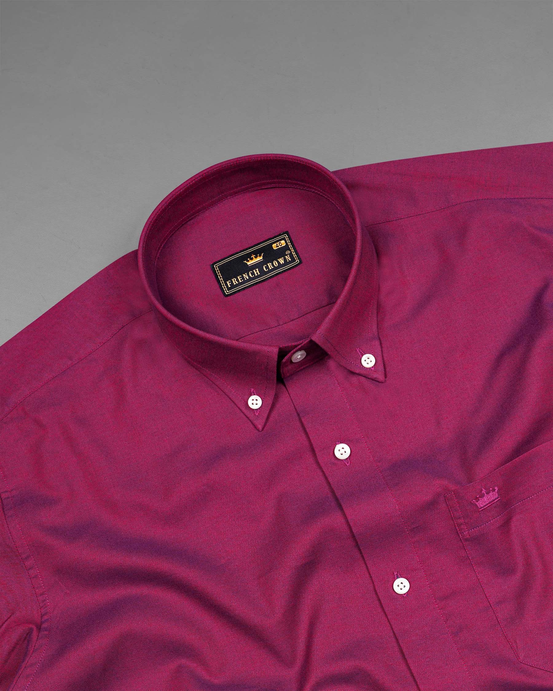 Camelot Pink Chambray Dobby Textured Premium Giza Cotton Shirt