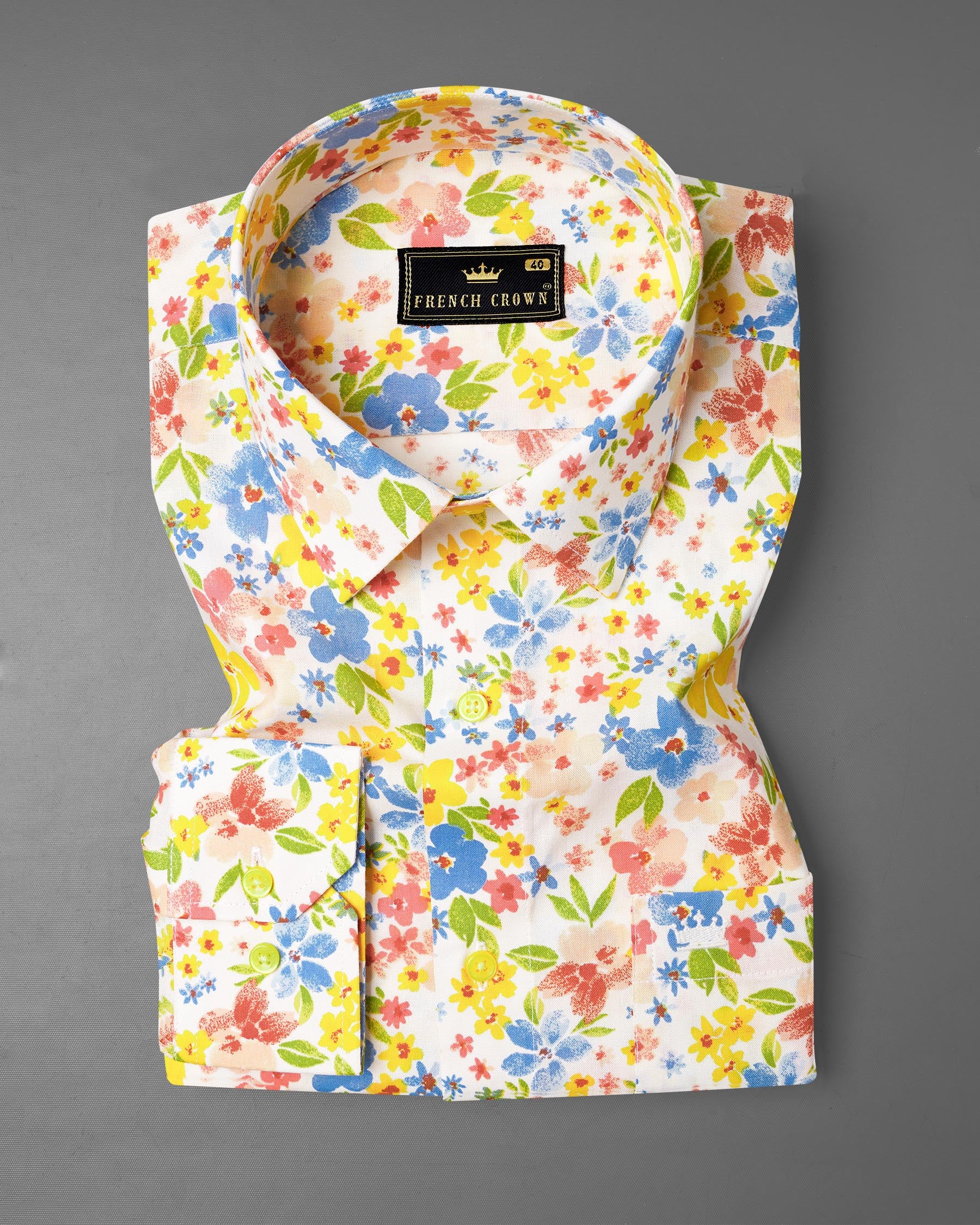 Desert Storm With Multicolor Ditzy Floral Printed Premium Cotton Shirt 7160-YL-38,7160-YL-H-38,7160-YL-39,7160-YL-H-39,7160-YL-40,7160-YL-H-40,7160-YL-42,7160-YL-H-42,7160-YL-44,7160-YL-H-44,7160-YL-46,7160-YL-H-46,7160-YL-48,7160-YL-H-48,7160-YL-50,7160-YL-H-50,7160-YL-52,7160-YL-H-52