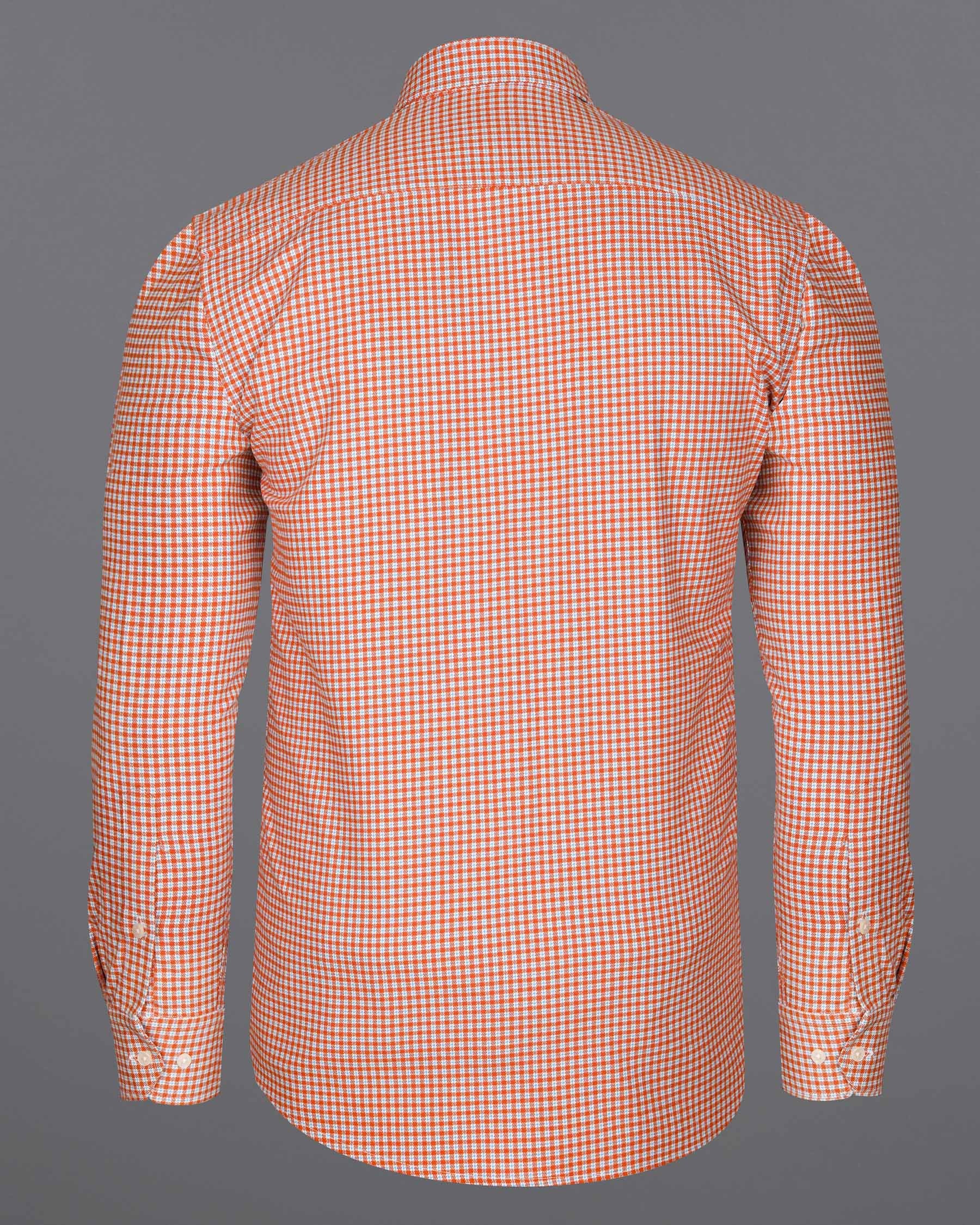 Terra Cotta Orange and White Gingham Oxford Overshirt/Shacket