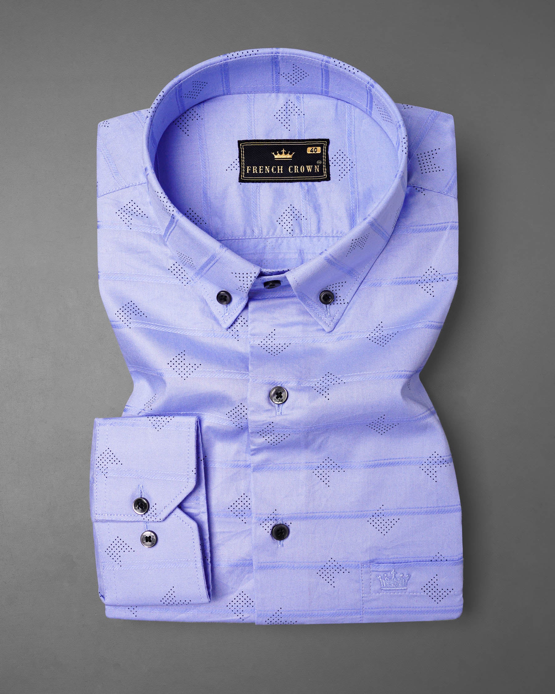 Perano Blue Striped Dobby Texture Premium Giza Cotton Shirt