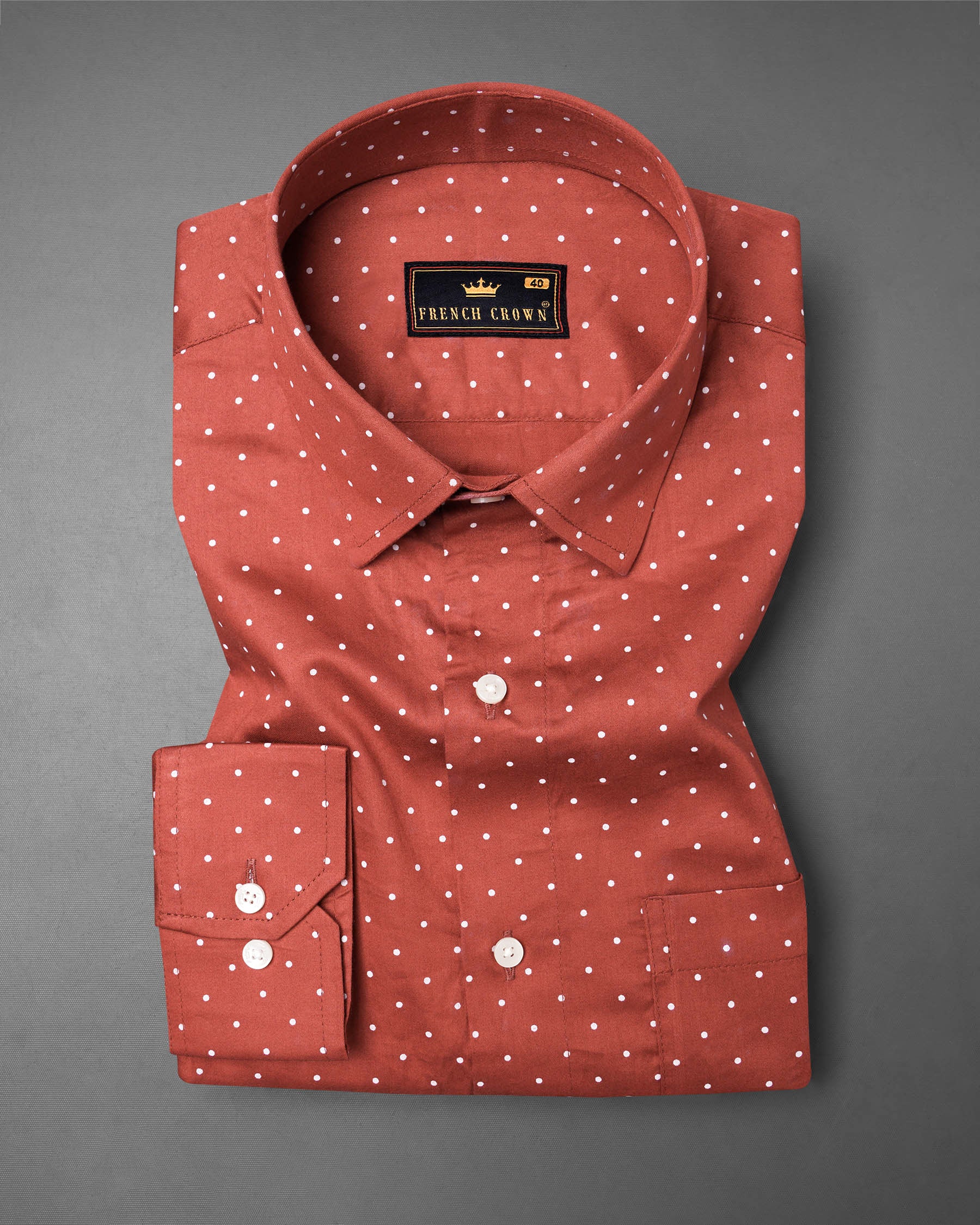 Clay Polka Super Soft Premium Cotton Shirt