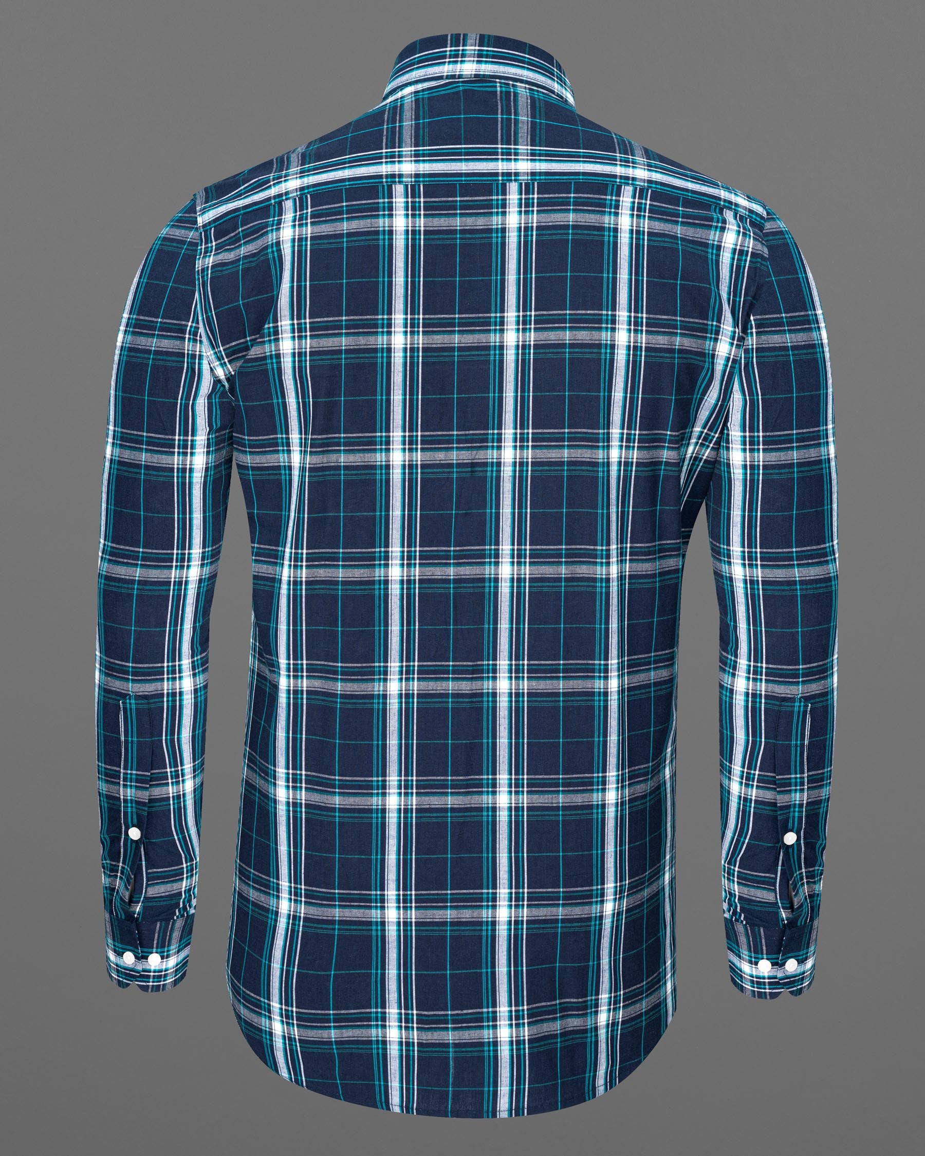 Rhino Blue Plaid Premium Cotton Shirt