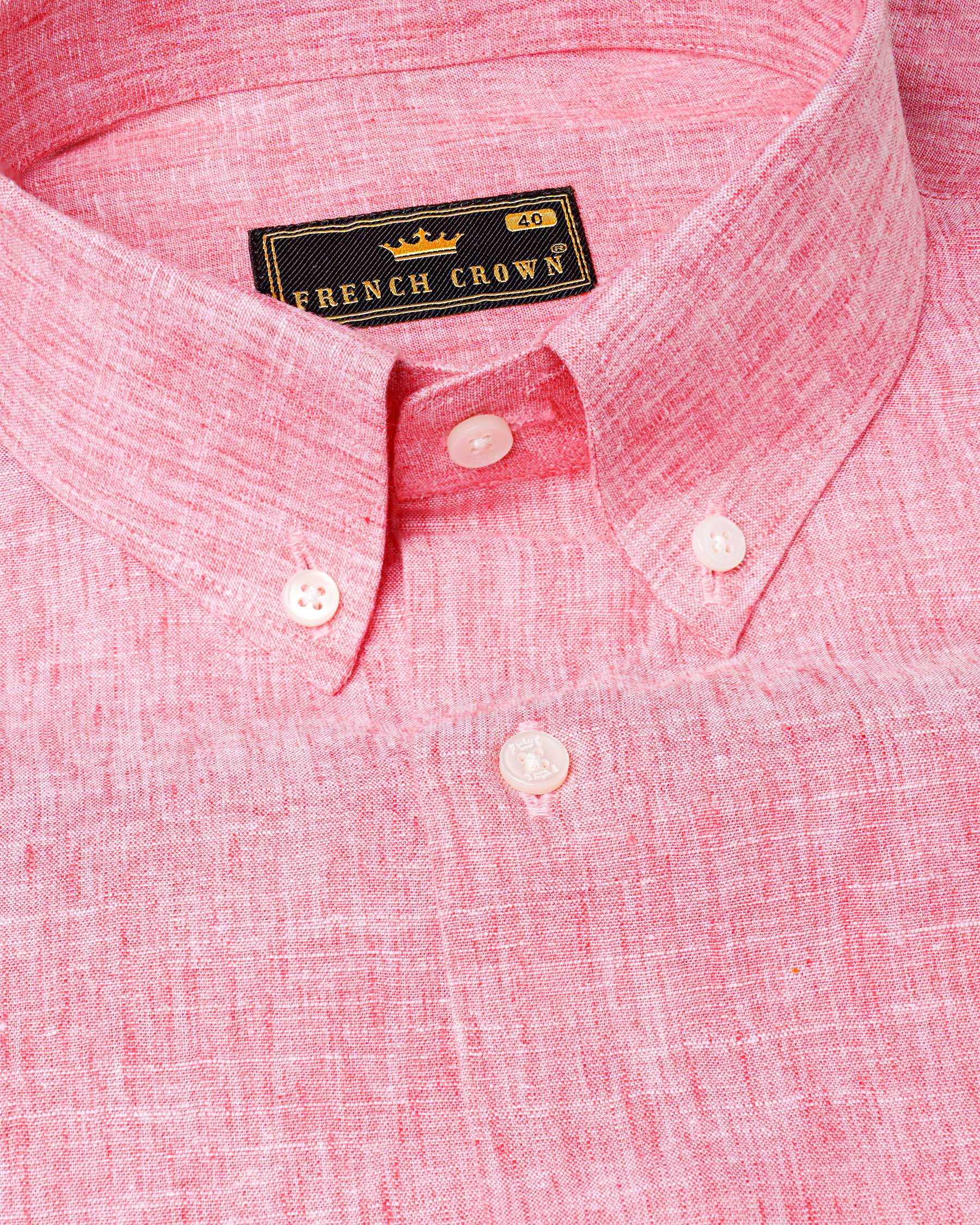 Kawaii Pink Luxurious Linen Shirt