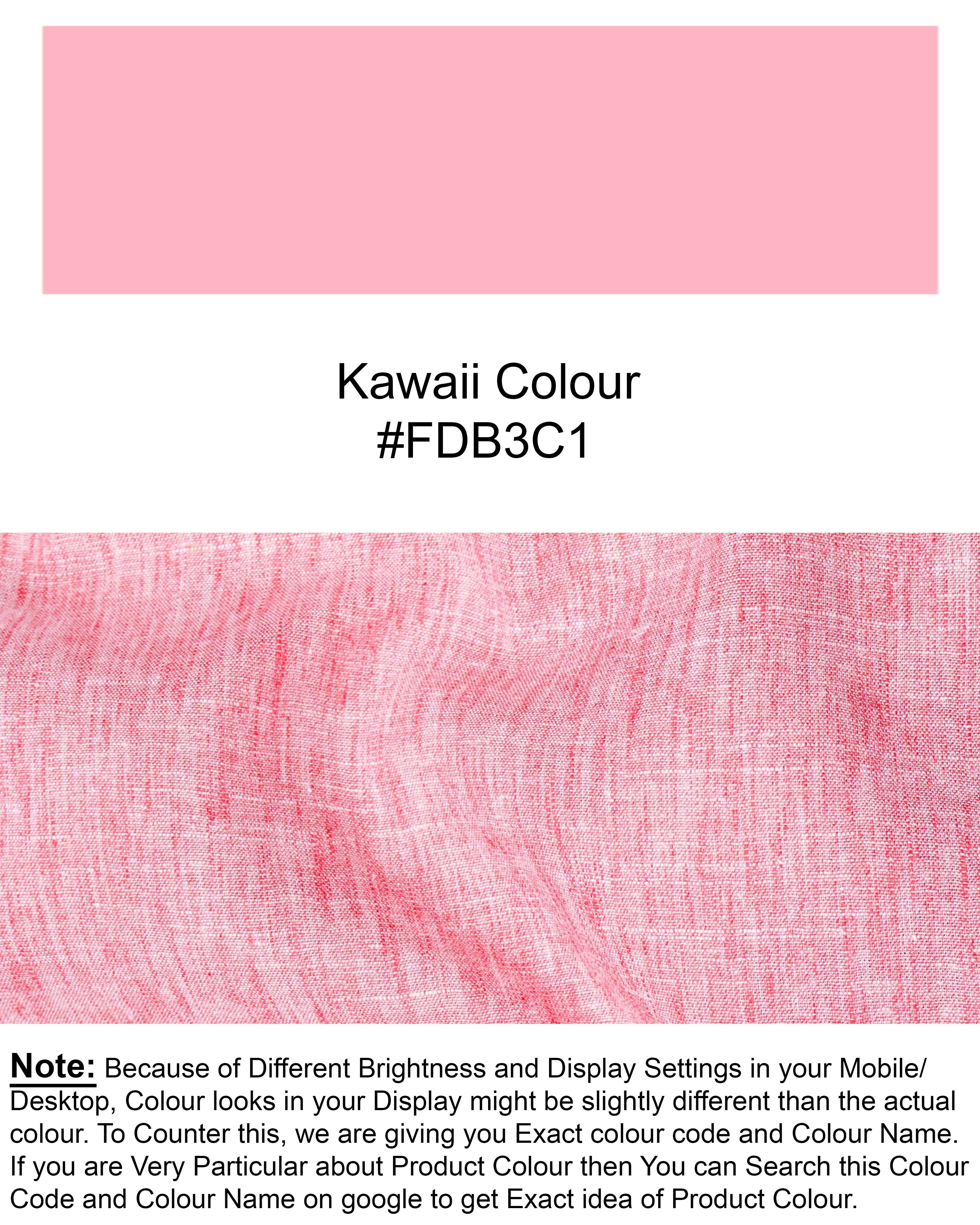 Kawaii Pink Luxurious Linen Shirt