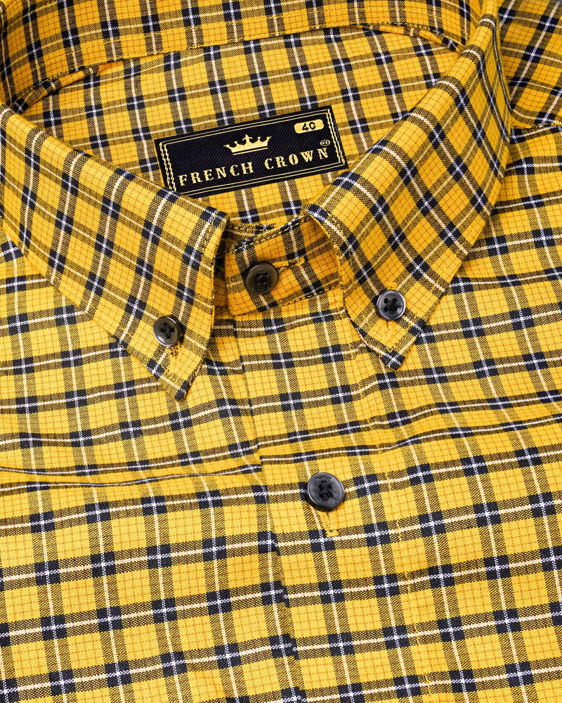 Tulip Tree and Black Checkered Premium Cotton Shirt