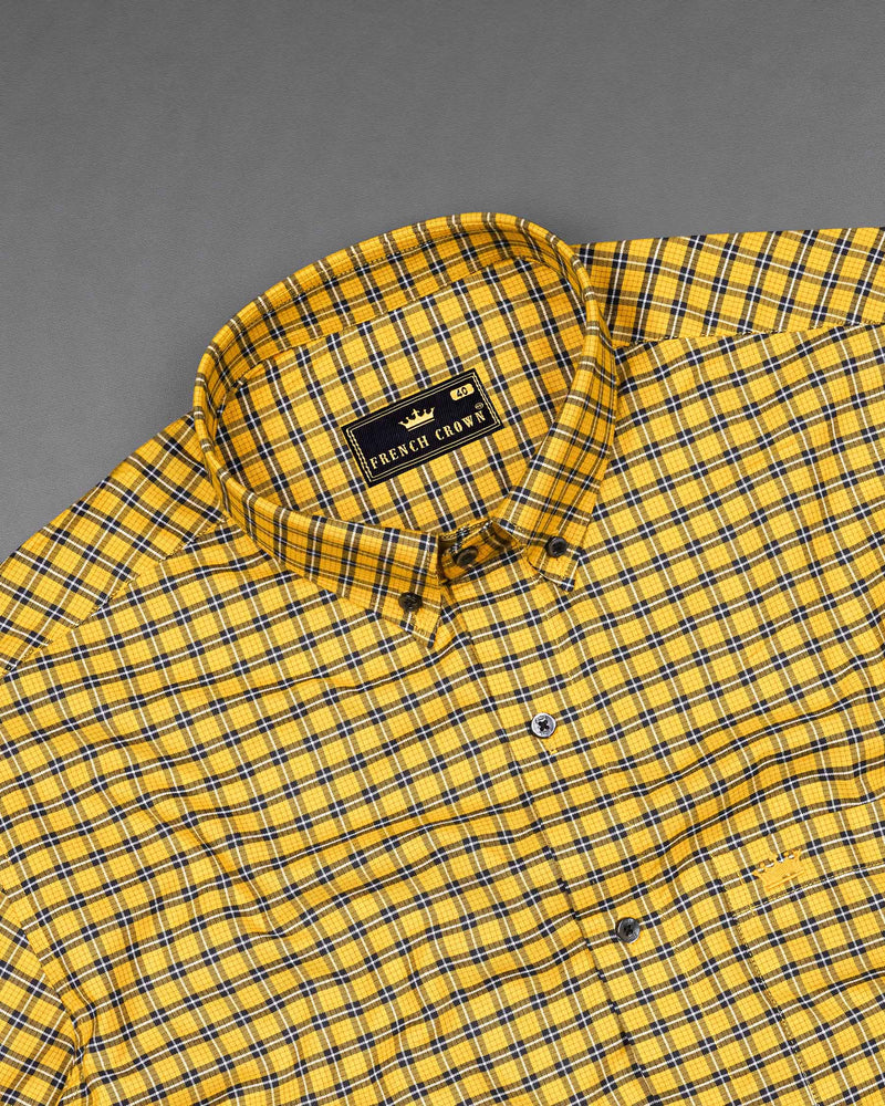Tulip Tree and Black Checkered Premium Cotton Shirt