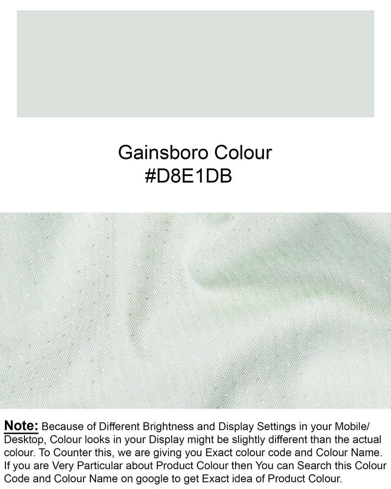 Gainsboro Green Dobby Textured Premium Giza Cotton Shirt