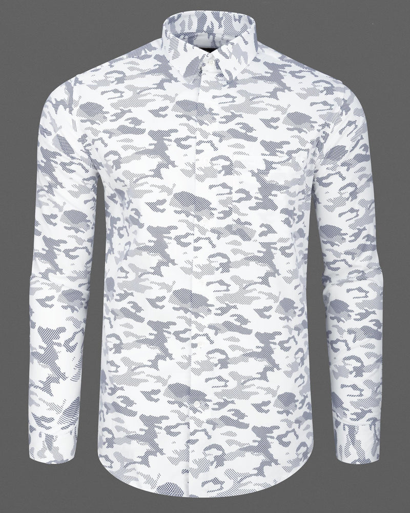 Bright White Camouflage Super Soft Premium Cotton Shirt