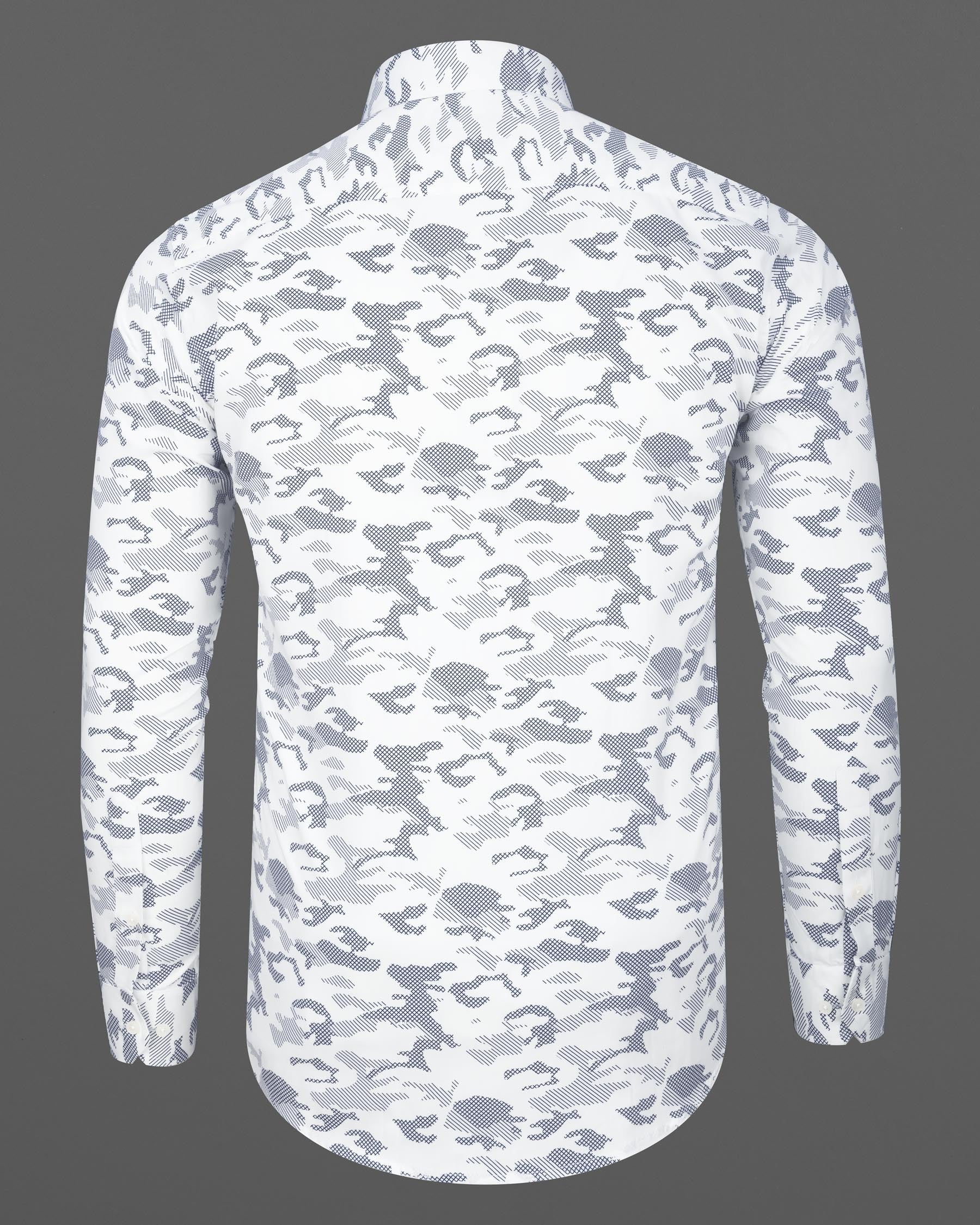 Bright White Camouflage Super Soft Premium Cotton Shirt