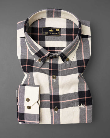 Albescent Twill Plaid Premium Cotton Shirt