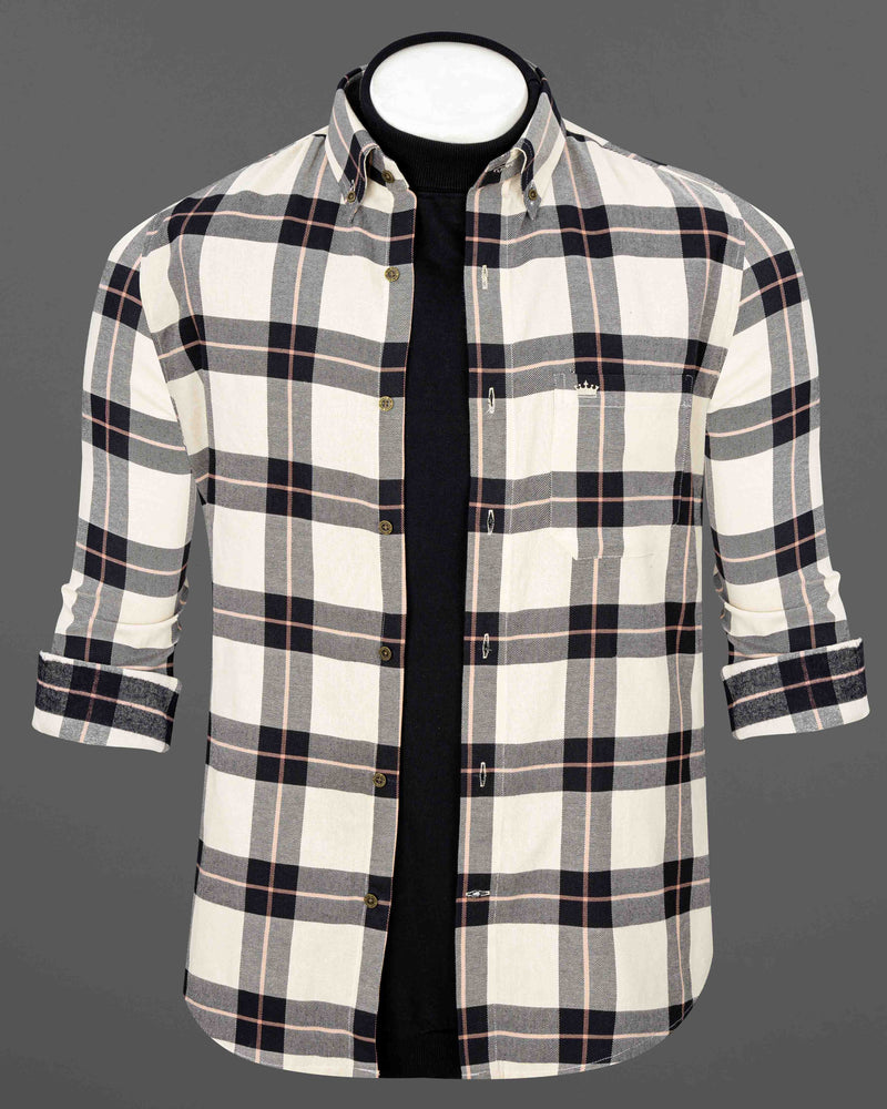 Albescent Twill Plaid Premium Cotton Shirt