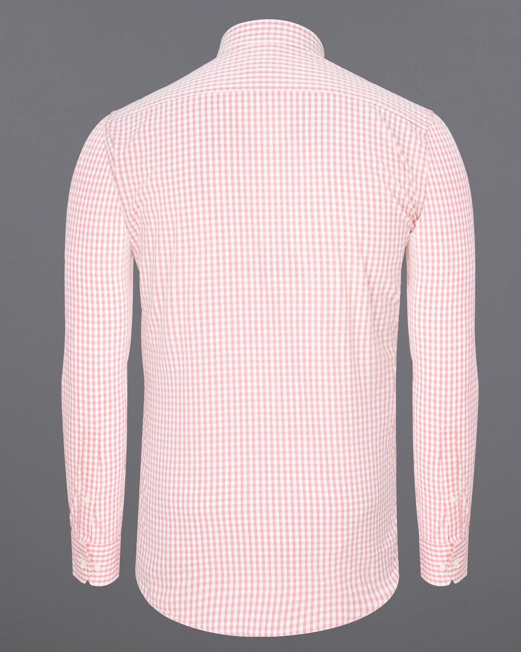 Cherry Blossom Pink and White Gingham Checkered Seersucker Shirt