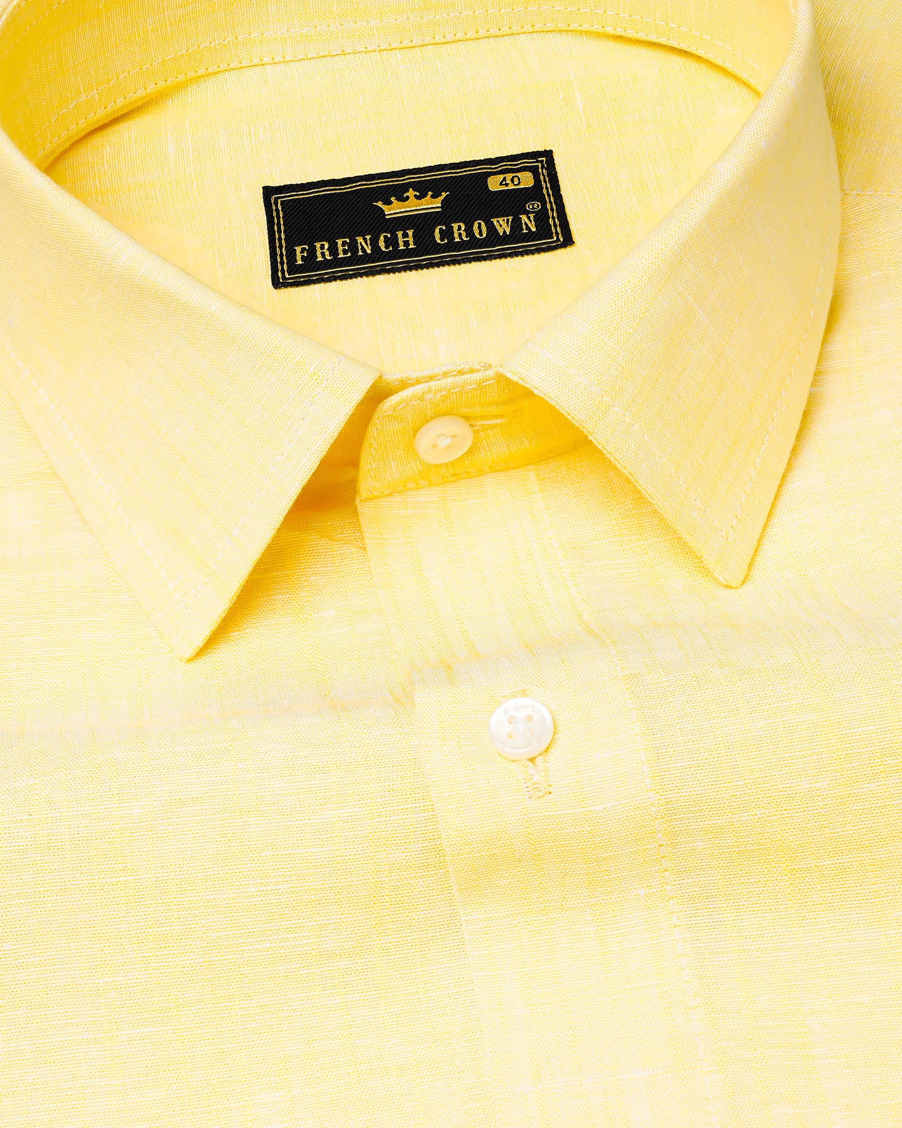 Sweet Corn Yellow Luxurious Linen Shirt 7385-38,7385-38,7385-39,7385-39,7385-40,7385-40,7385-42,7385-42,7385-44,7385-44,7385-46,7385-46,7385-48,7385-48,7385-50,7385-50,7385-52,7385-52