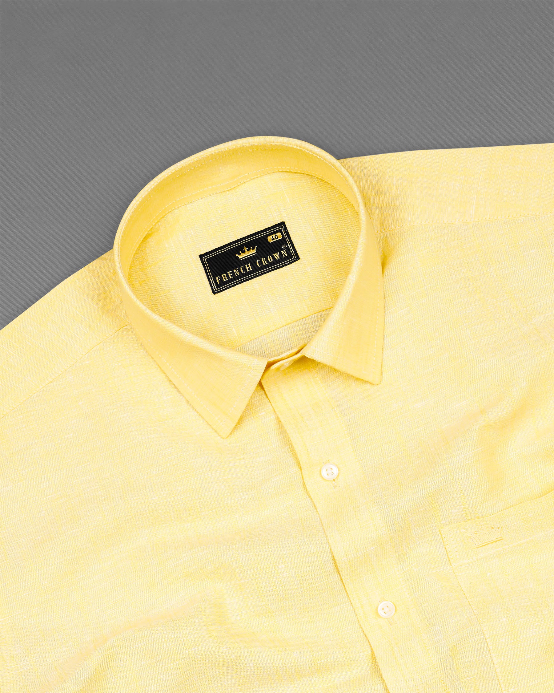 Sweet Corn Yellow Luxurious Linen Shirt 7385-38,7385-38,7385-39,7385-39,7385-40,7385-40,7385-42,7385-42,7385-44,7385-44,7385-46,7385-46,7385-48,7385-48,7385-50,7385-50,7385-52,7385-52