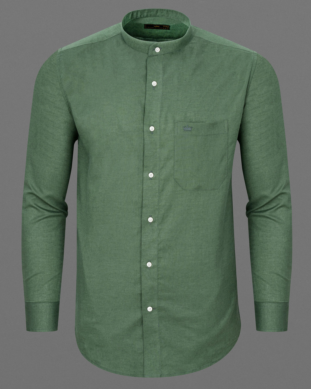 Finlandia Green Formal/Casual Textured Premium Linen Shirt For Men