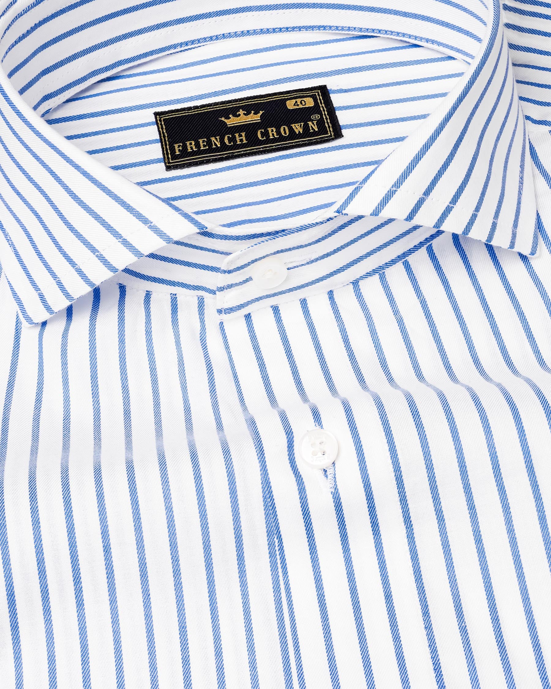 Porage Blue and White Twill Striped Shirt 7391-CA-38, 7391-CA-H-38, 7391-CA-39, 7391-CA-H-39, 7391-CA-40, 7391-CA-H-40, 7391-CA-42, 7391-CA-H-42, 7391-CA-44, 7391-CA-H-44, 7391-CA-46, 7391-CA-H-46, 7391-CA-48, 7391-CA-H-48, 7391-CA-50, 7391-CA-H-50, 7391-CA-52, 7391-CA-H-52