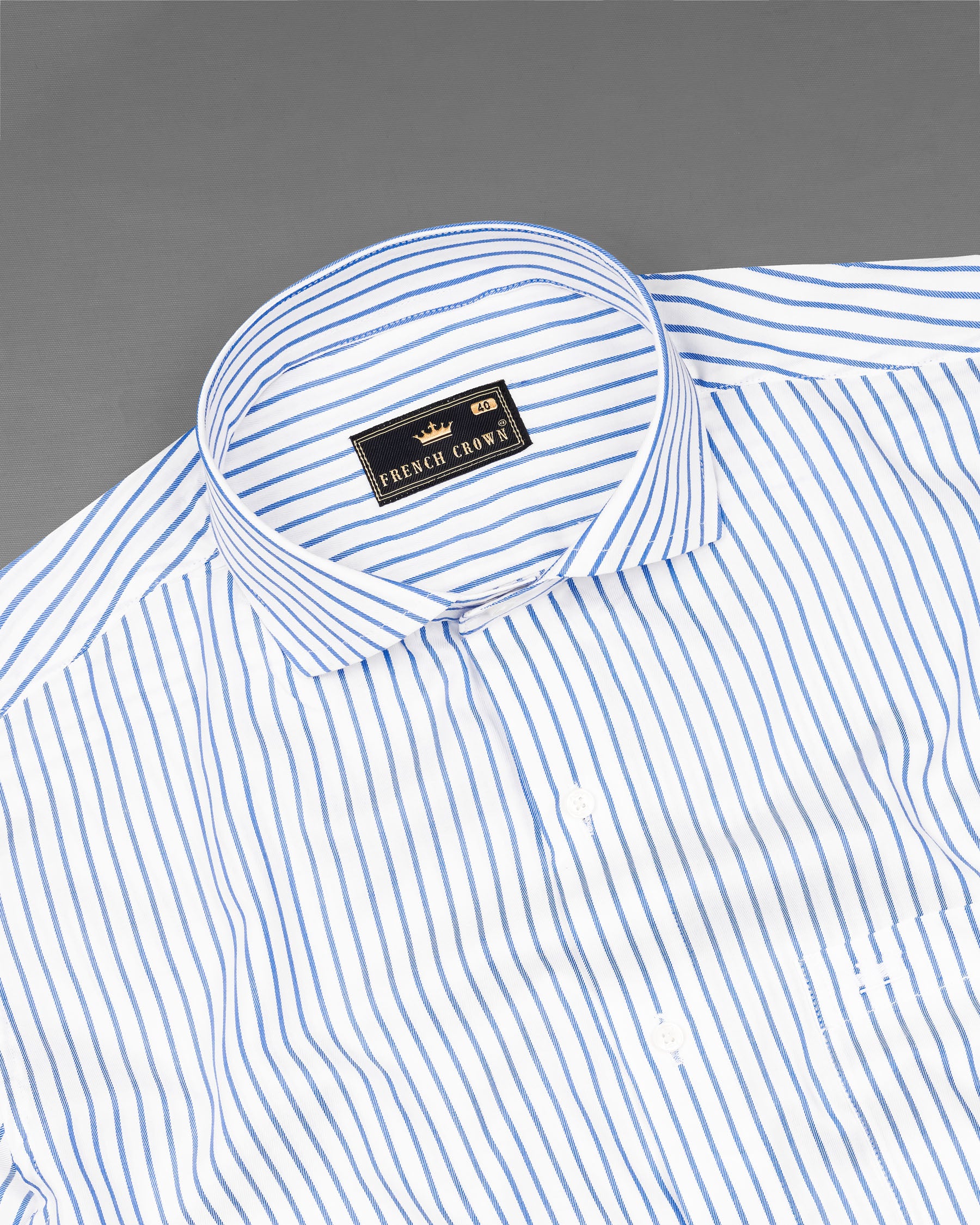 Porage Blue and White Twill Striped Shirt 7391-CA-38, 7391-CA-H-38, 7391-CA-39, 7391-CA-H-39, 7391-CA-40, 7391-CA-H-40, 7391-CA-42, 7391-CA-H-42, 7391-CA-44, 7391-CA-H-44, 7391-CA-46, 7391-CA-H-46, 7391-CA-48, 7391-CA-H-48, 7391-CA-50, 7391-CA-H-50, 7391-CA-52, 7391-CA-H-52