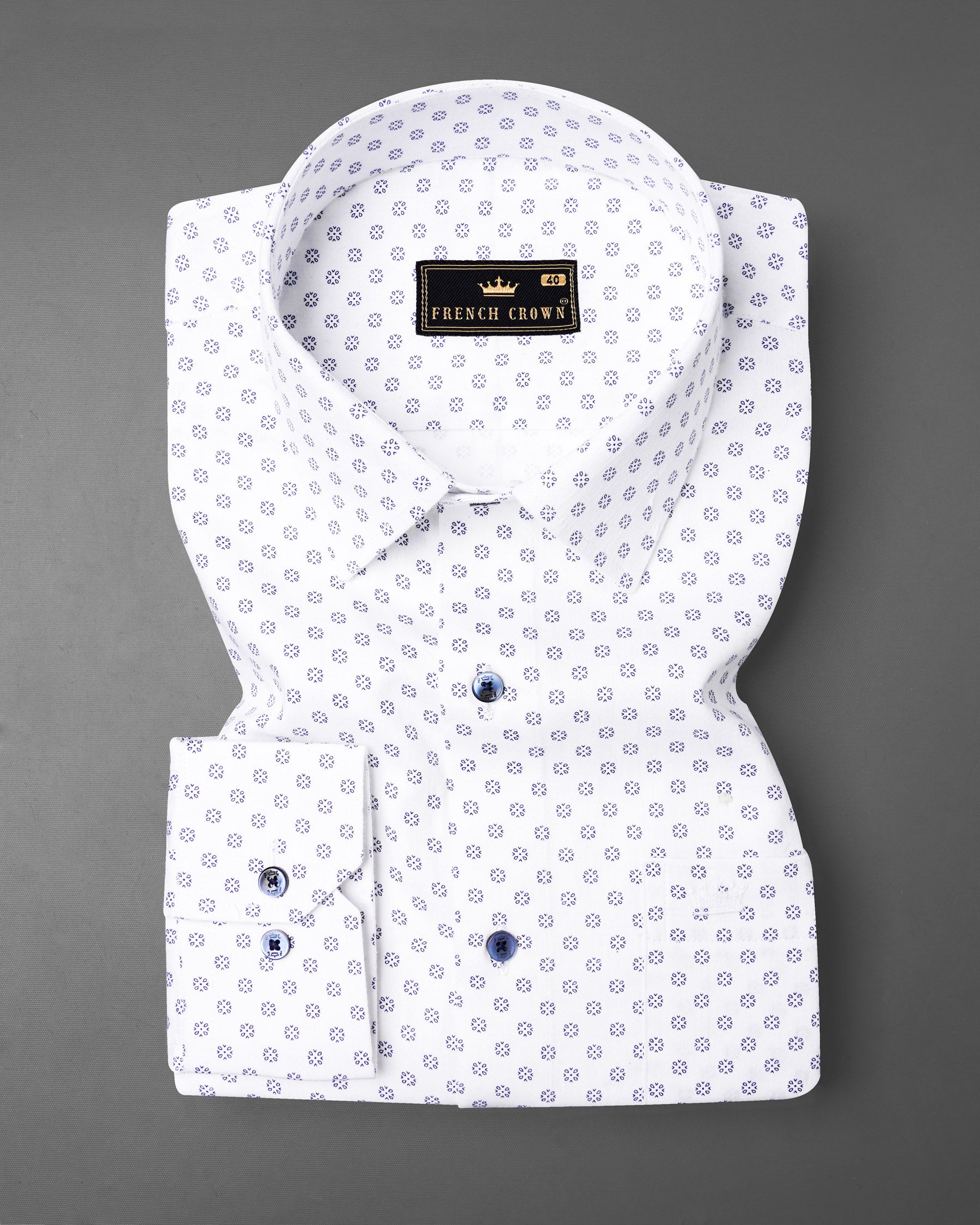 Bright White with Twilight Printed Premium Cotton Shirt 7447-BLE-38, 7447-BLE-H-38, 7447-BLE-39, 7447-BLE-H-39, 7447-BLE-40, 7447-BLE-H-40, 7447-BLE-42, 7447-BLE-H-42, 7447-BLE-44, 7447-BLE-H-44, 7447-BLE-46, 7447-BLE-H-46, 7447-BLE-48, 7447-BLE-H-48, 7447-BLE-50, 7447-BLE-H-50, 7447-BLE-52, 7447-BLE-H-52