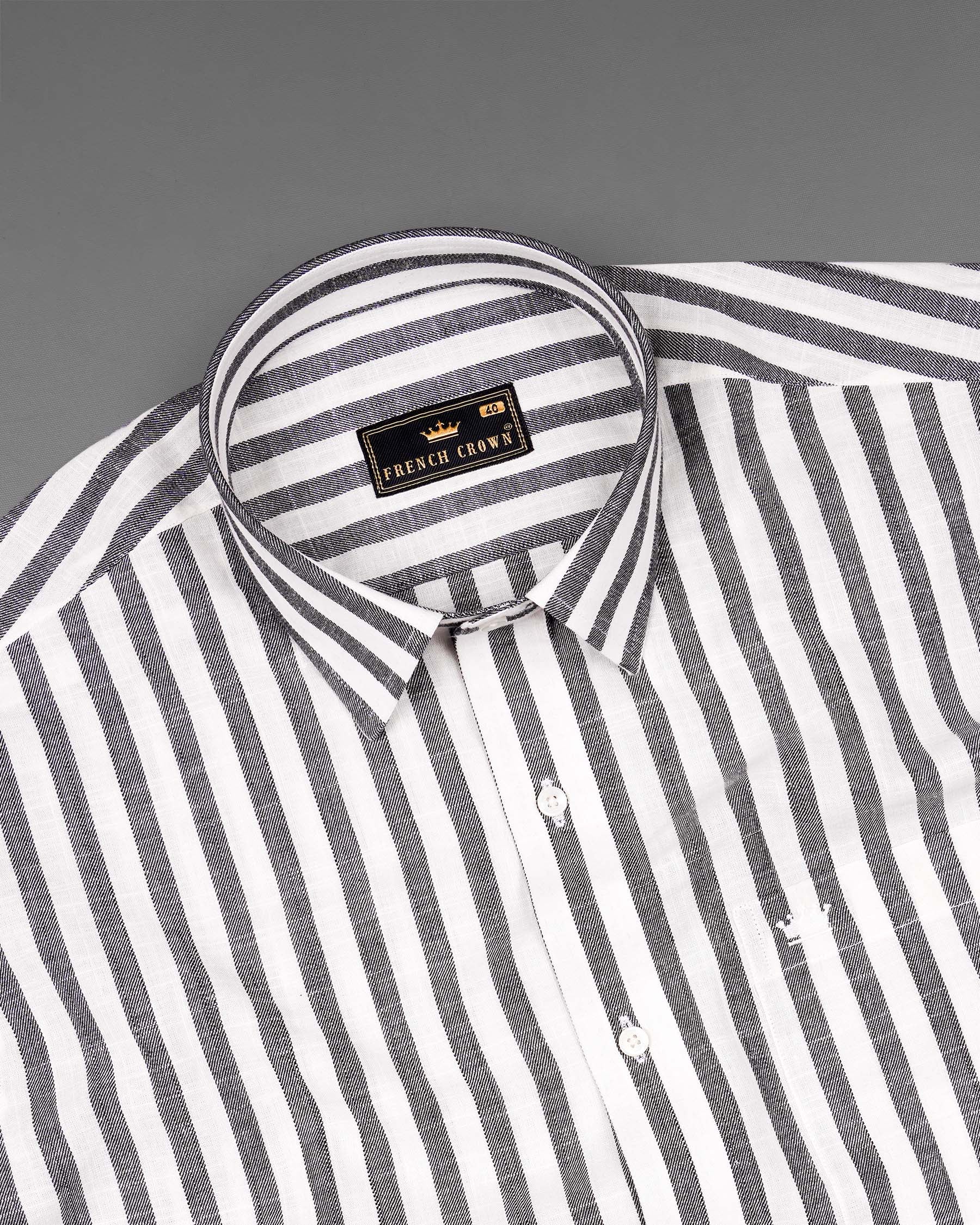 Wenge Gray and Gainsboro Twill Striped Premium Cotton Shirt  7448-38, 7448-H-38, 7448-39, 7448-H-39, 7448-40, 7448-H-40, 7448-42, 7448-H-42, 7448-44, 7448-H-44, 7448-46, 7448-H-46, 7448-48, 7448-H-48, 7448-50, 7448-H-50, 7448-52, 7448-H-52
