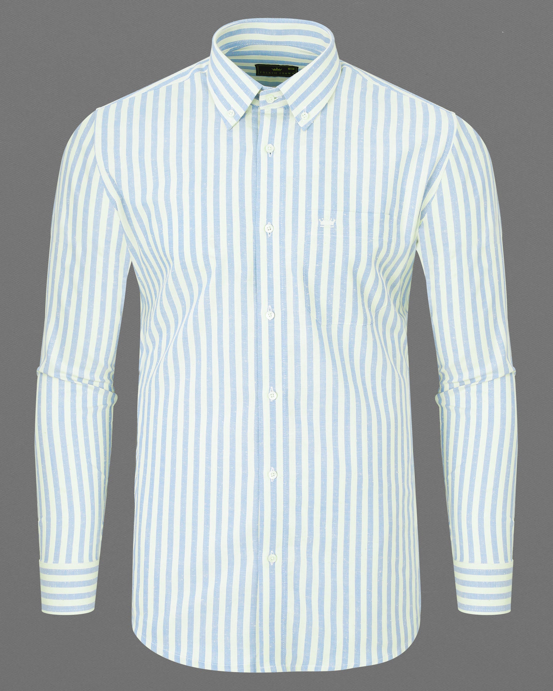 Geyser Blue and off White Striped Luxurious Linen Shirt  7456-BD-38, 7456-BD-H-38, 7456-BD-39, 7456-BD-H-39, 7456-BD-40, 7456-BD-H-40, 7456-BD-42, 7456-BD-H-42, 7456-BD-44, 7456-BD-H-44, 7456-BD-46, 7456-BD-H-46, 7456-BD-48, 7456-BD-H-48, 7456-BD-50, 7456-BD-H-50, 7456-BD-52, 7456-BD-H-52