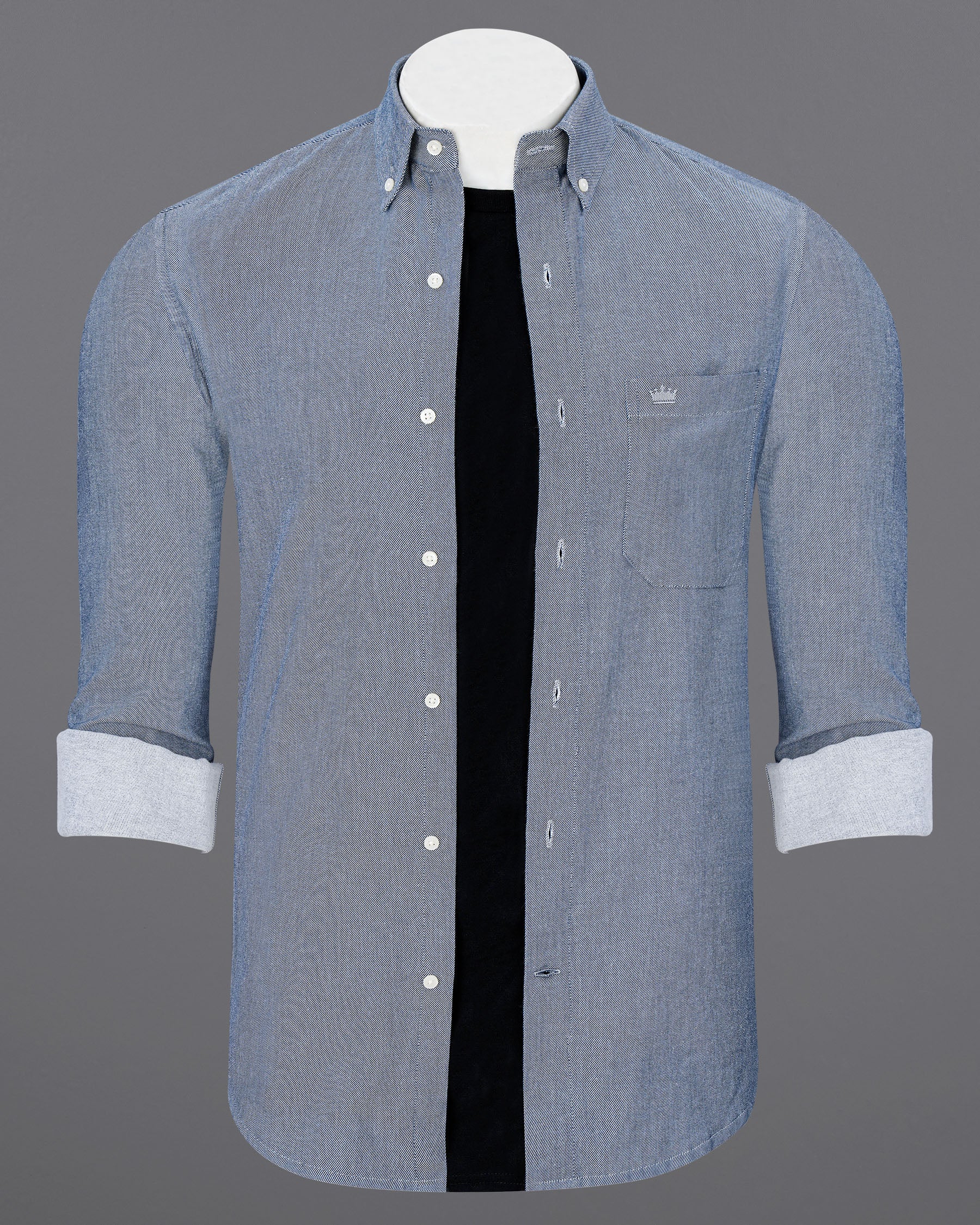 Rock Cloud Chambray Premium Cotton OverShirt  7472-BD-38, 7472-BD-H-38, 7472-BD-39, 7472-BD-H-39, 7472-BD-40, 7472-BD-H-40, 7472-BD-42, 7472-BD-H-42, 7472-BD-44, 7472-BD-H-44, 7472-BD-46, 7472-BD-H-46, 7472-BD-48, 7472-BD-H-48, 7472-BD-50, 7472-BD-H-50, 7472-BD-52, 7472-BD-H-52