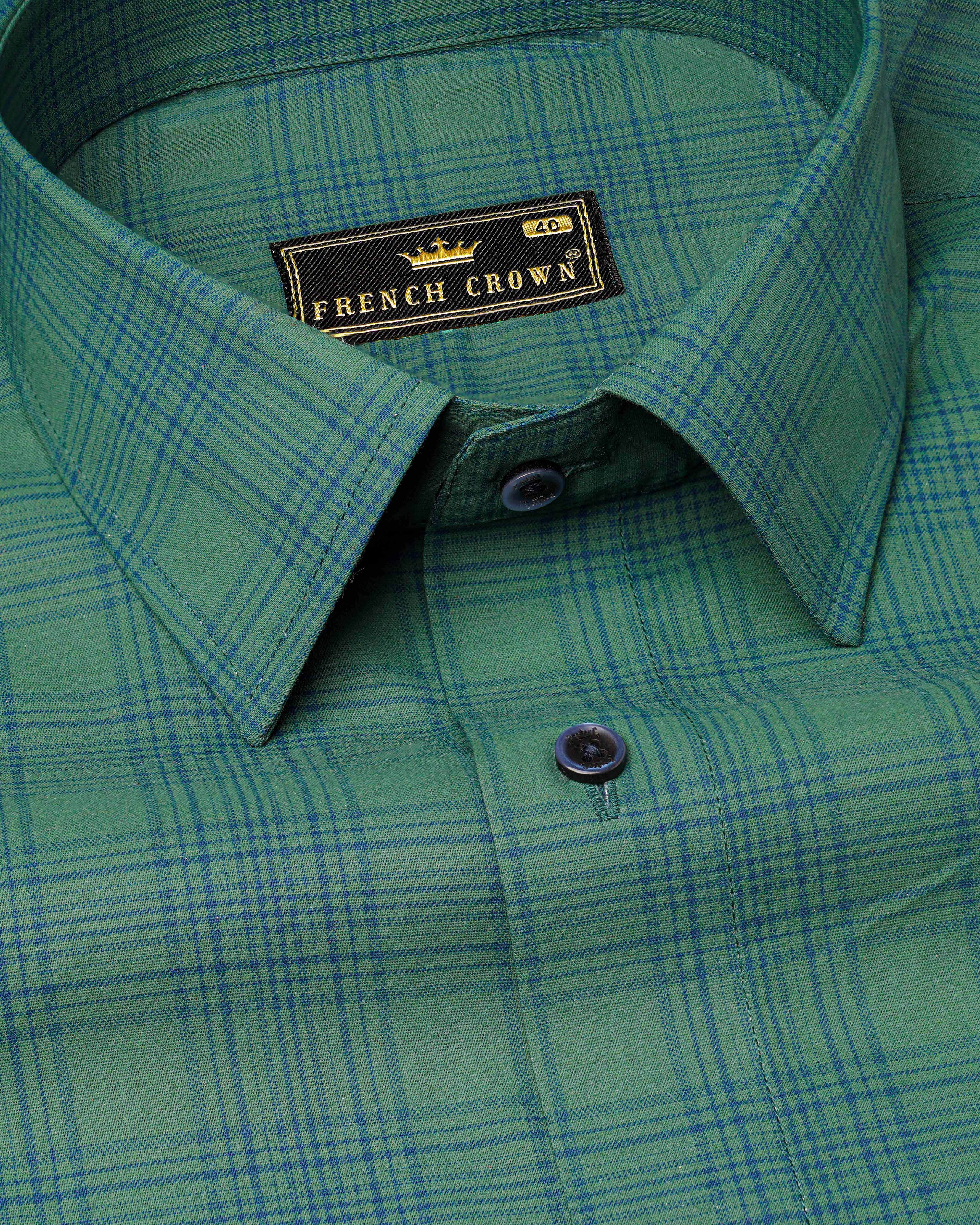 Viridian Green Plaid Premium Cotton Shirt 7475-BLE-38, 7475-BLE-H-38, 7475-BLE-39, 7475-BLE-H-39, 7475-BLE-40, 7475-BLE-H-40, 7475-BLE-42, 7475-BLE-H-42, 7475-BLE-44, 7475-BLE-H-44, 7475-BLE-46, 7475-BLE-H-46, 7475-BLE-48, 7475-BLE-H-48, 7475-BLE-50, 7475-BLE-H-50, 7475-BLE-52, 7475-BLE-H-52