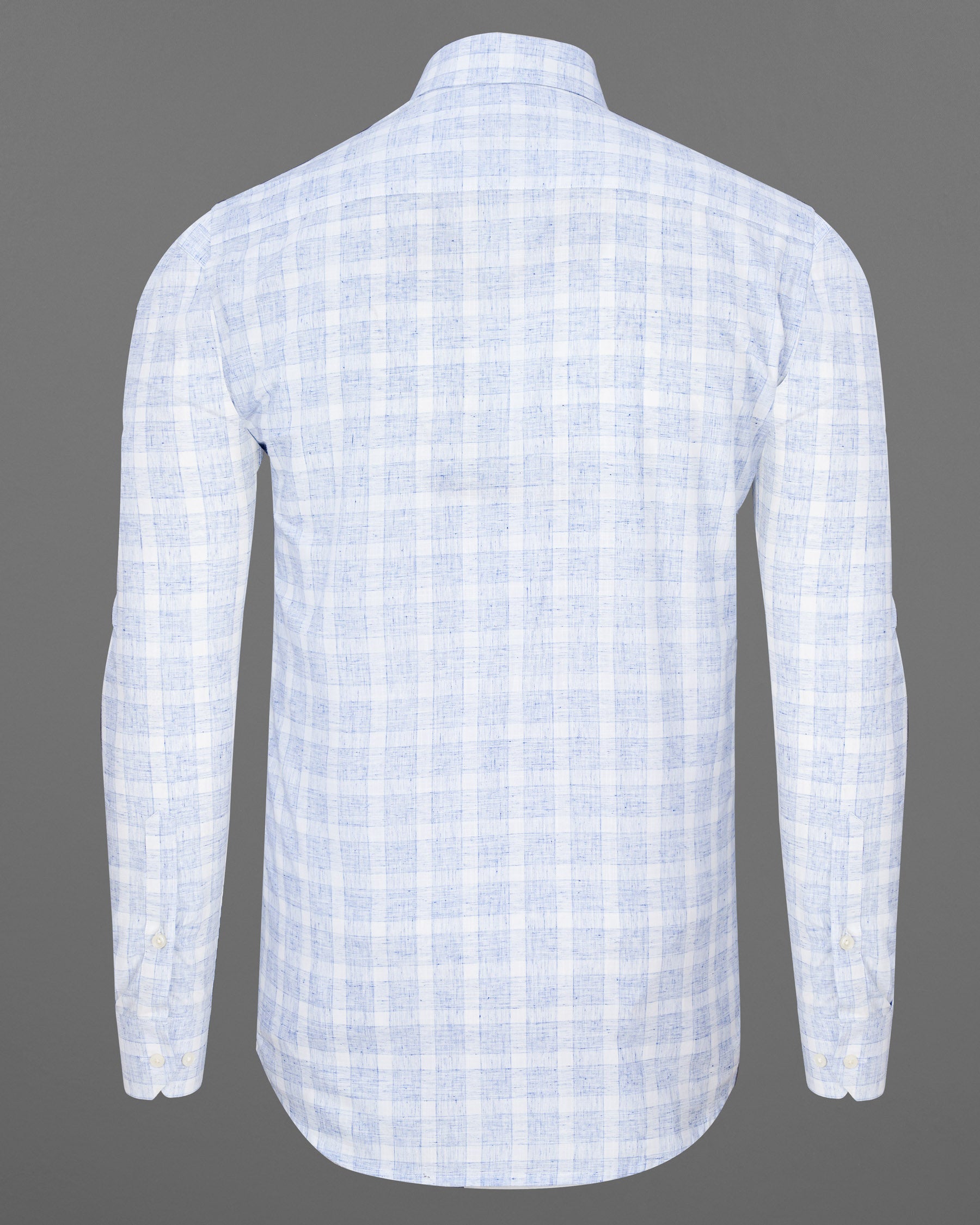 Platinum Blue Plaid Luxurious Linen Shirt 7487-38, 7487-H-38, 7487-39, 7487-H-39, 7487-40, 7487-H-40, 7487-42, 7487-H-42, 7487-44, 7487-H-44, 7487-46, 7487-H-46, 7487-48, 7487-H-48, 7487-50, 7487-H-50, 7487-52, 7487-H-52