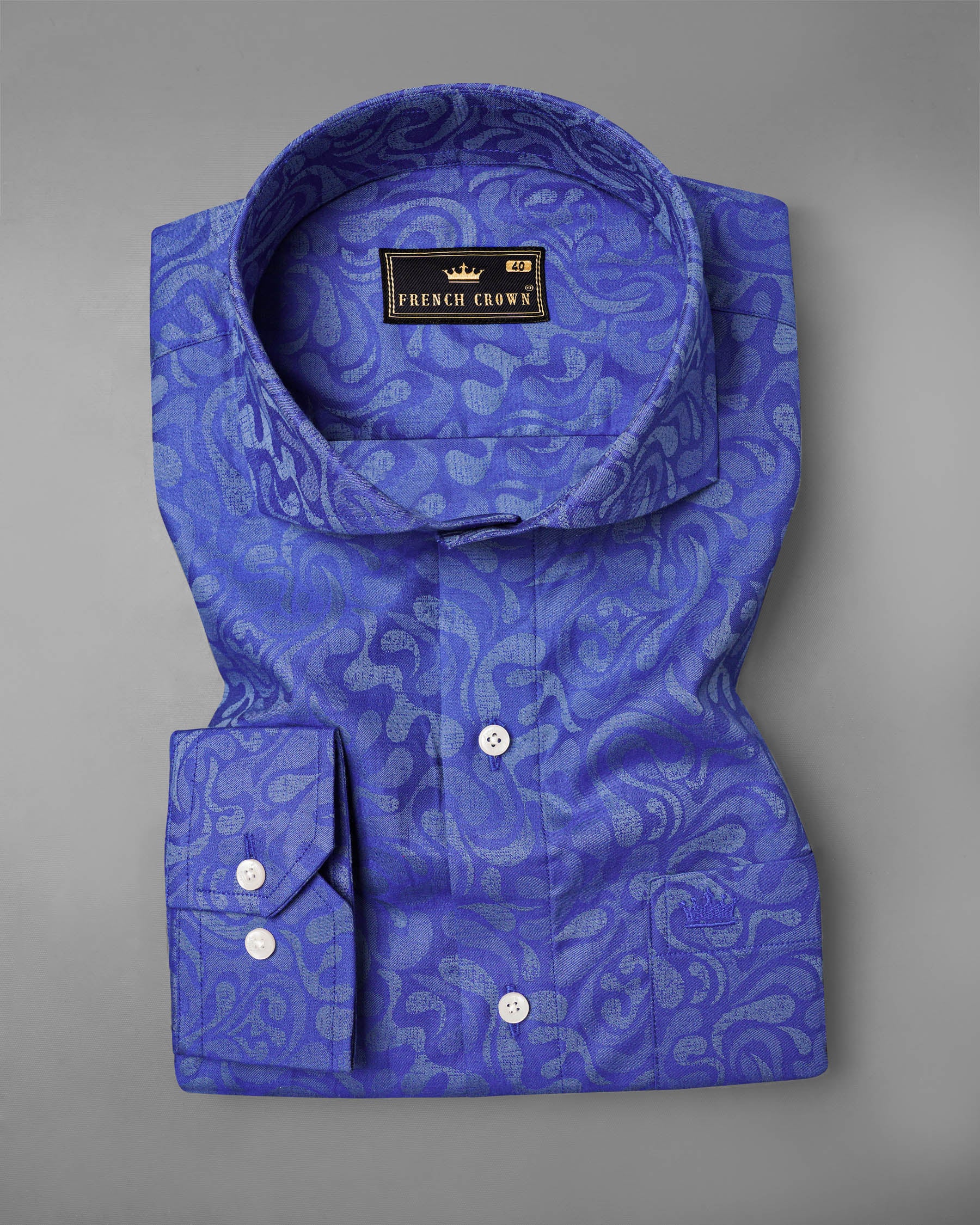 Sapphire Blue Jacquard Textured Premium Giza Cotton Shirt 7496-CA-38, 7496-CA-H-38, 7496-CA-39, 7496-CA-H-39, 7496-CA-40, 7496-CA-H-40, 7496-CA-42, 7496-CA-H-42, 7496-CA-44, 7496-CA-H-44, 7496-CA-46, 7496-CA-H-46, 7496-CA-48, 7496-CA-H-48, 7496-CA-50, 7496-CA-H-50, 7496-CA-52, 7496-CA-H-52