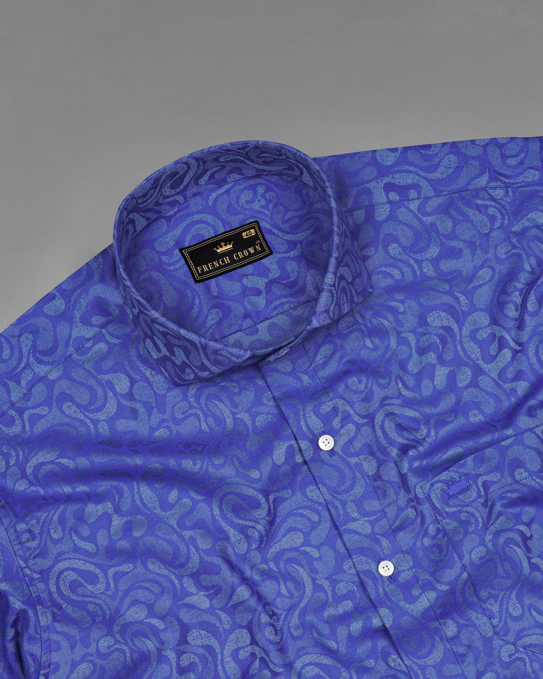 Sapphire Blue Jacquard Textured Premium Giza Cotton Shirt 7496-CA-38, 7496-CA-H-38, 7496-CA-39, 7496-CA-H-39, 7496-CA-40, 7496-CA-H-40, 7496-CA-42, 7496-CA-H-42, 7496-CA-44, 7496-CA-H-44, 7496-CA-46, 7496-CA-H-46, 7496-CA-48, 7496-CA-H-48, 7496-CA-50, 7496-CA-H-50, 7496-CA-52, 7496-CA-H-52