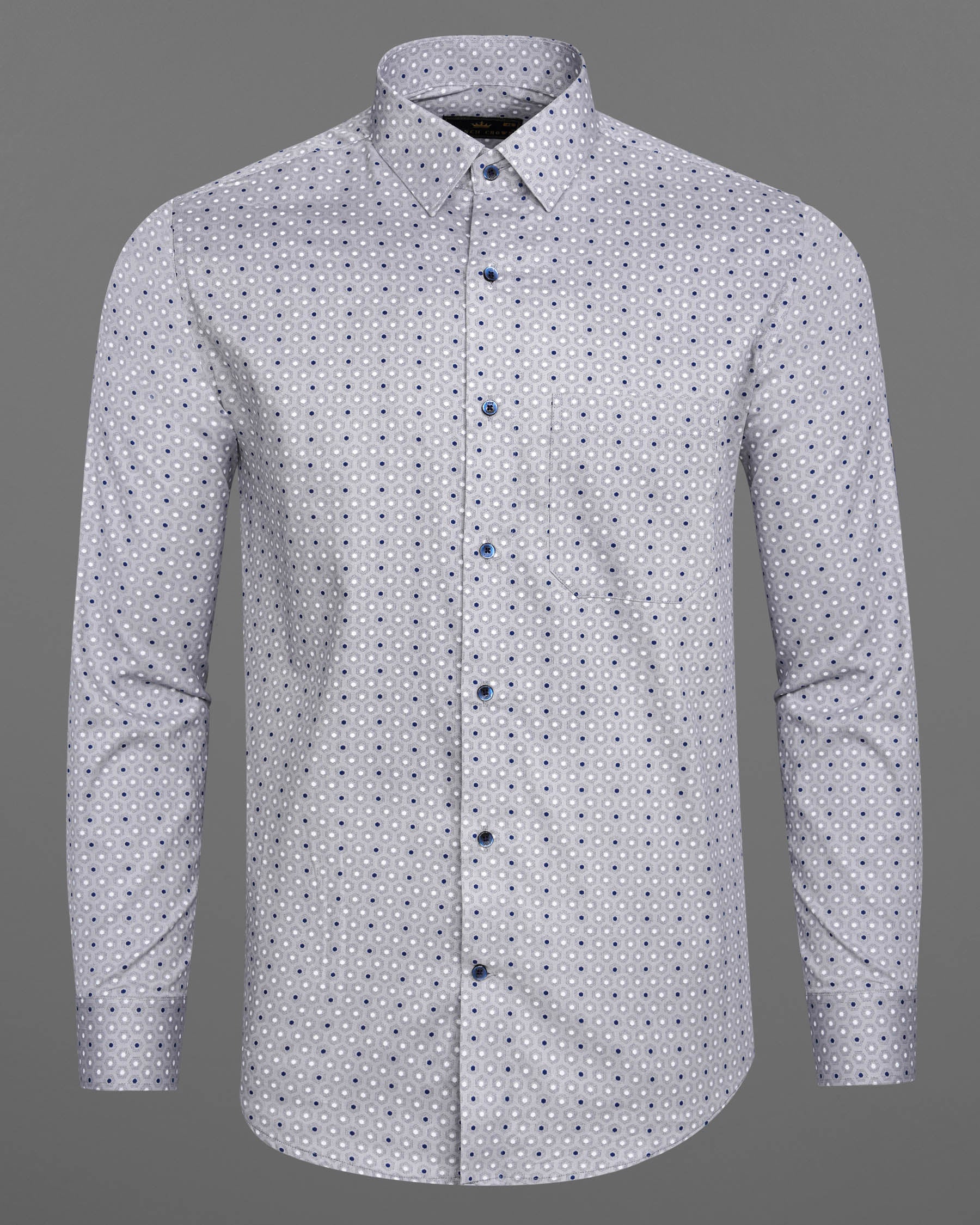 Languid Gray Pentagonal Printed Royal Oxford Shirt 7528-BLE-38, 7528-BLE-H-38, 7528-BLE-39, 7528-BLE-H-39, 7528-BLE-40, 7528-BLE-H-40, 7528-BLE-42, 7528-BLE-H-42, 7528-BLE-44, 7528-BLE-H-44, 7528-BLE-46, 7528-BLE-H-46, 7528-BLE-48, 7528-BLE-H-48, 7528-BLE-50, 7528-BLE-H-50, 7528-BLE-52, 7528-BLE-H-52