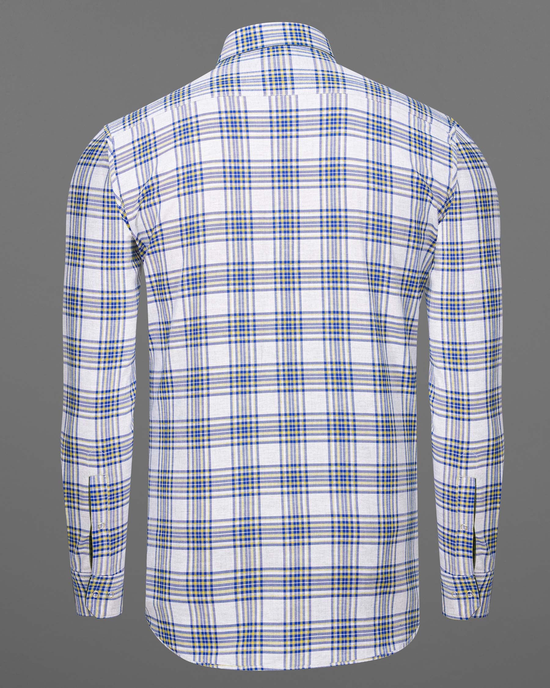 Wood Green and Bright White Plaid Royal Oxford Reversible Shirt 7538-38, 7538-H-38, 7538-39, 7538-H-39, 7538-40, 7538-H-40, 7538-42, 7538-H-42, 7538-44, 7538-H-44, 7538-46, 7538-H-46, 7538-48, 7538-H-48, 7538-50, 7538-H-50, 7538-52, 7538-H-52