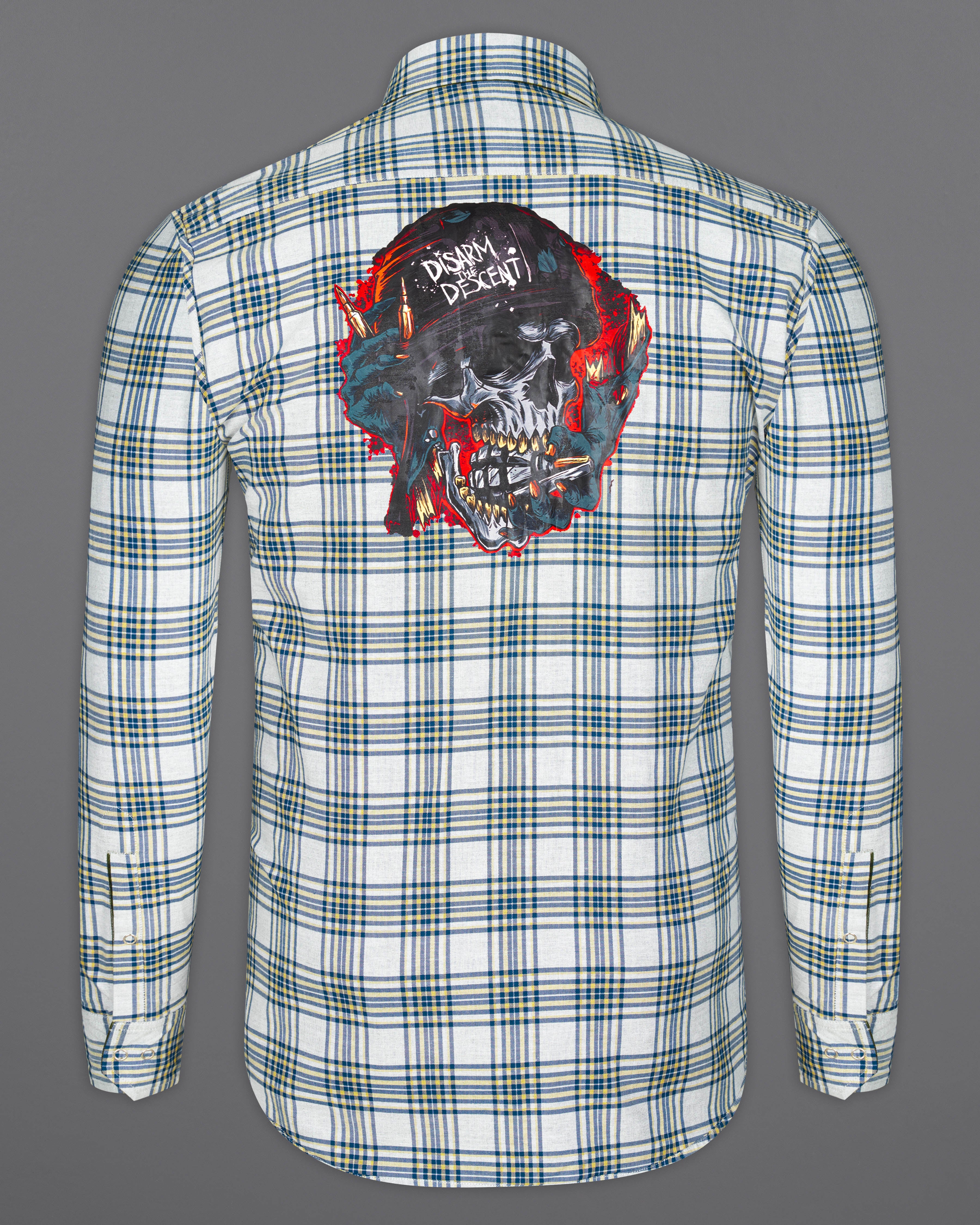 Pinocchio Gray Checkered with Multicolour Rubber Printed Design Royal Oxford Shirt 7538-RPRT-E068-38, 7538-RPRT-E068-H-38, 7538-RPRT-E068-39, 7538-RPRT-E068-H-39, 7538-RPRT-E068-40, 7538-RPRT-E068-H-40, 7538-RPRT-E068-42, 7538-RPRT-E068-H-42, 7538-RPRT-E068-44, 7538-RPRT-E068-H-44, 7538-RPRT-E068-46, 7538-RPRT-E068-H-46, 7538-RPRT-E068-48, 7538-RPRT-E068-H-48, 7538-RPRT-E068-50, 7538-RPRT-E068-H-50, 7538-RPRT-E068-52, 7538-RPRT-E068-H-52