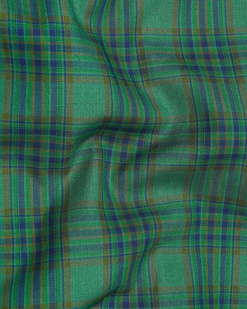 Cactus Green Plaid and Solitude White Plaid Herringbone Reversible Shirt 7539-38, 7539-H-38, 7539-39, 7539-H-39, 7539-40, 7539-H-40, 7539-42, 7539-H-42, 7539-44, 7539-H-44, 7539-46, 7539-H-46, 7539-48, 7539-H-48, 7539-50, 7539-H-50, 7539-52, 7539-H-52