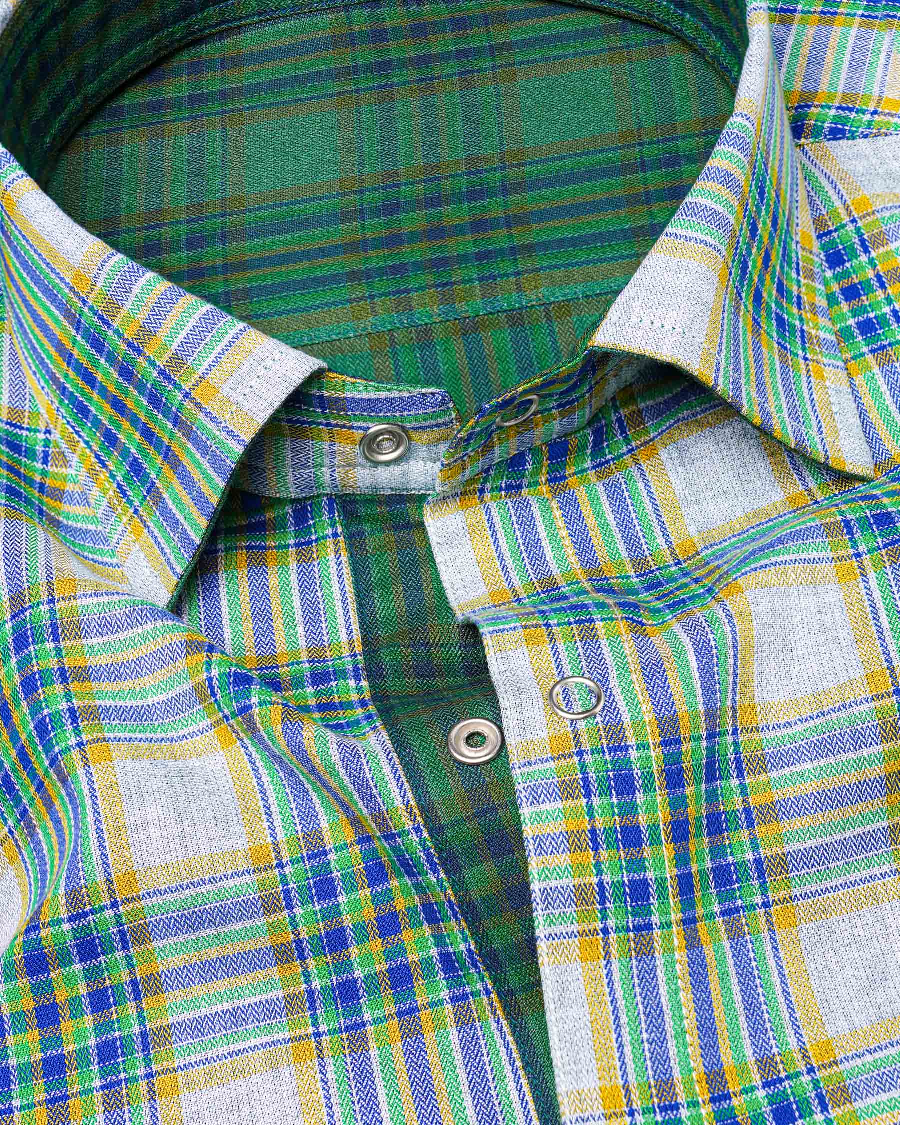 Cactus Green Plaid and Solitude White Plaid Herringbone Reversible Shirt 7539-38, 7539-H-38, 7539-39, 7539-H-39, 7539-40, 7539-H-40, 7539-42, 7539-H-42, 7539-44, 7539-H-44, 7539-46, 7539-H-46, 7539-48, 7539-H-48, 7539-50, 7539-H-50, 7539-52, 7539-H-52