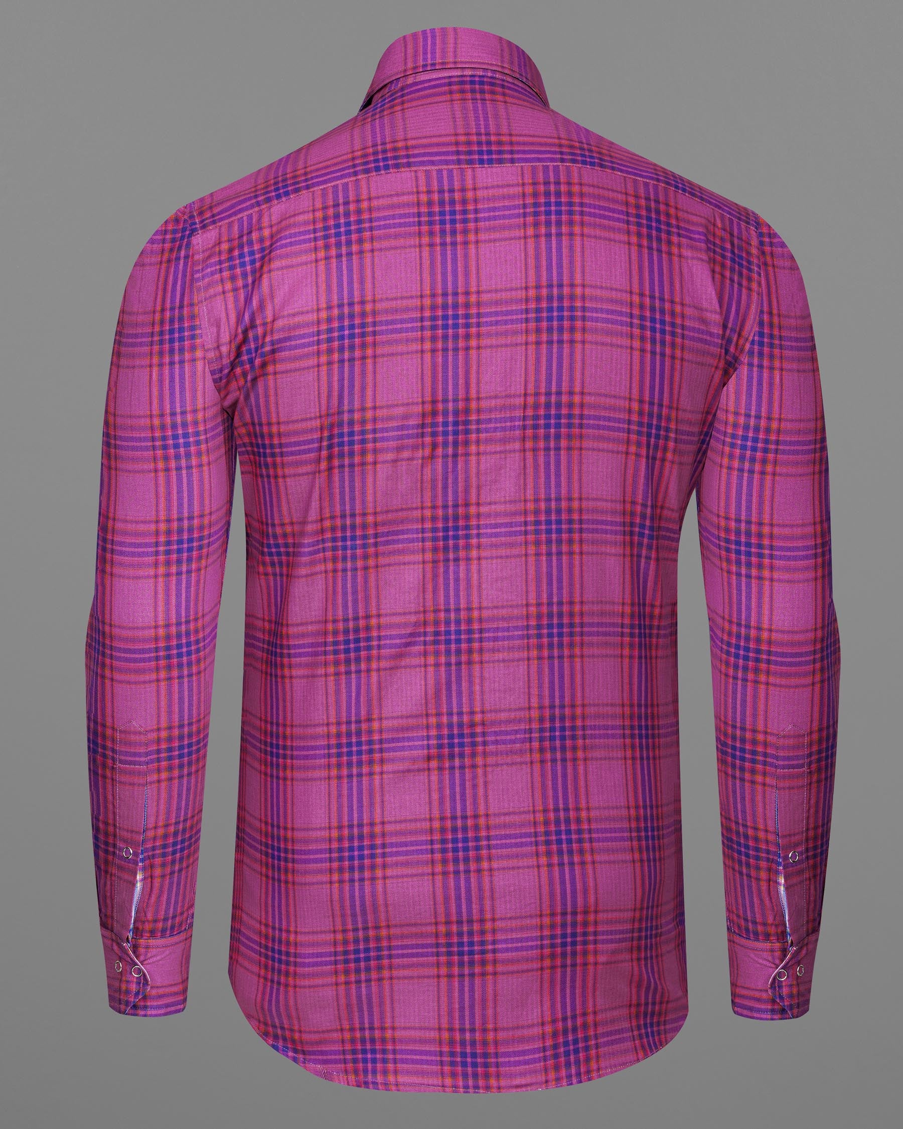 Mulberry Pink Plaid and Prelude Blue Plaid Herringbone Reversible Shirt 7541-38,7541-H-38,7541-39,7541-H-39,7541-40,7541-H-40,7541-42,7541-H-42,7541-44,7541-H-44,7541-46,7541-H-46,7541-48,7541-H-48,7541-50,7541-H-50,7541-52,7541-H-52