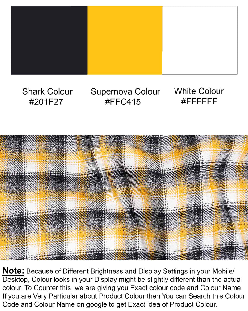 Supernova Yellow and Shark Black Plaid Twill Premium Cotton Shirt 7542-BD-38, 7542-BD-H-38, 7542-BD-39, 7542-BD-H-39, 7542-BD-40, 7542-BD-H-40, 7542-BD-42, 7542-BD-H-42, 7542-BD-44, 7542-BD-H-44, 7542-BD-46, 7542-BD-H-46, 7542-BD-48, 7542-BD-H-48, 7542-BD-50, 7542-BD-H-50, 7542-BD-52, 7542-BD-H-52