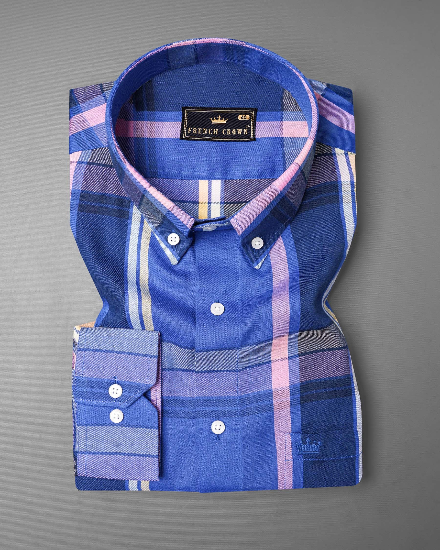 Governor Bay Blue and Cloud Burst Navy Blue Plaid Twill Premium Cotton Shirt 7546-BD-38, 7546-BD-H-38, 7546-BD-39, 7546-BD-H-39, 7546-BD-40, 7546-BD-H-40, 7546-BD-42, 7546-BD-H-42, 7546-BD-44, 7546-BD-H-44, 7546-BD-46, 7546-BD-H-46, 7546-BD-48, 7546-BD-H-48, 7546-BD-50, 7546-BD-H-50, 7546-BD-52, 7546-BD-H-52