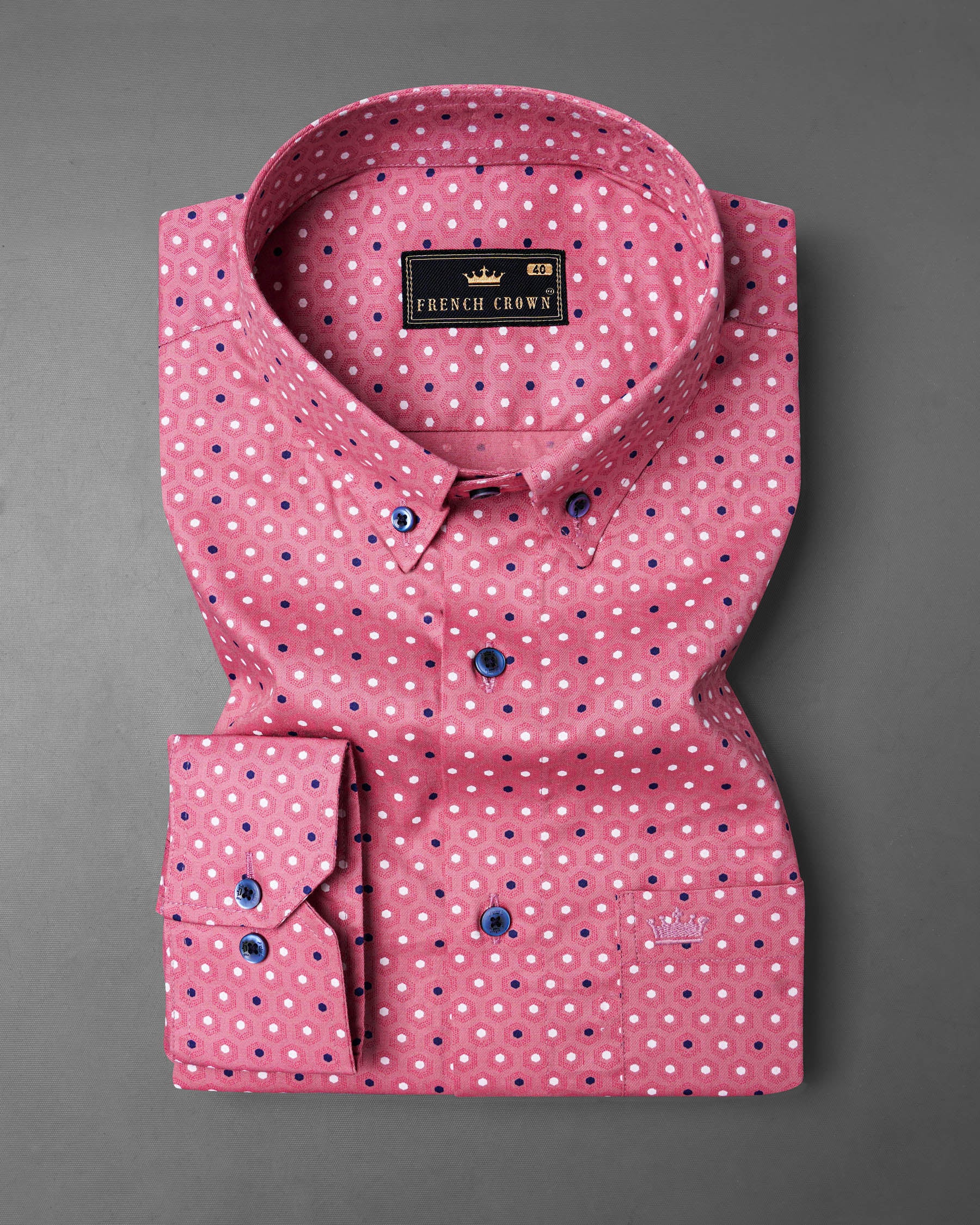 Charm Pink Hexagon Printed Super Soft Premium Cotton Shirt 7547-BD-BLE-38, 7547-BD-BLE-H-38, 7547-BD-BLE-39, 7547-BD-BLE-H-39, 7547-BD-BLE-40, 7547-BD-BLE-H-40, 7547-BD-BLE-42, 7547-BD-BLE-H-42, 7547-BD-BLE-44, 7547-BD-BLE-H-44, 7547-BD-BLE-46, 7547-BD-BLE-H-46, 7547-BD-BLE-48, 7547-BD-BLE-H-48, 7547-BD-BLE-50, 7547-BD-BLE-H-50, 7547-BD-BLE-52, 7547-BD-BLE-H-52