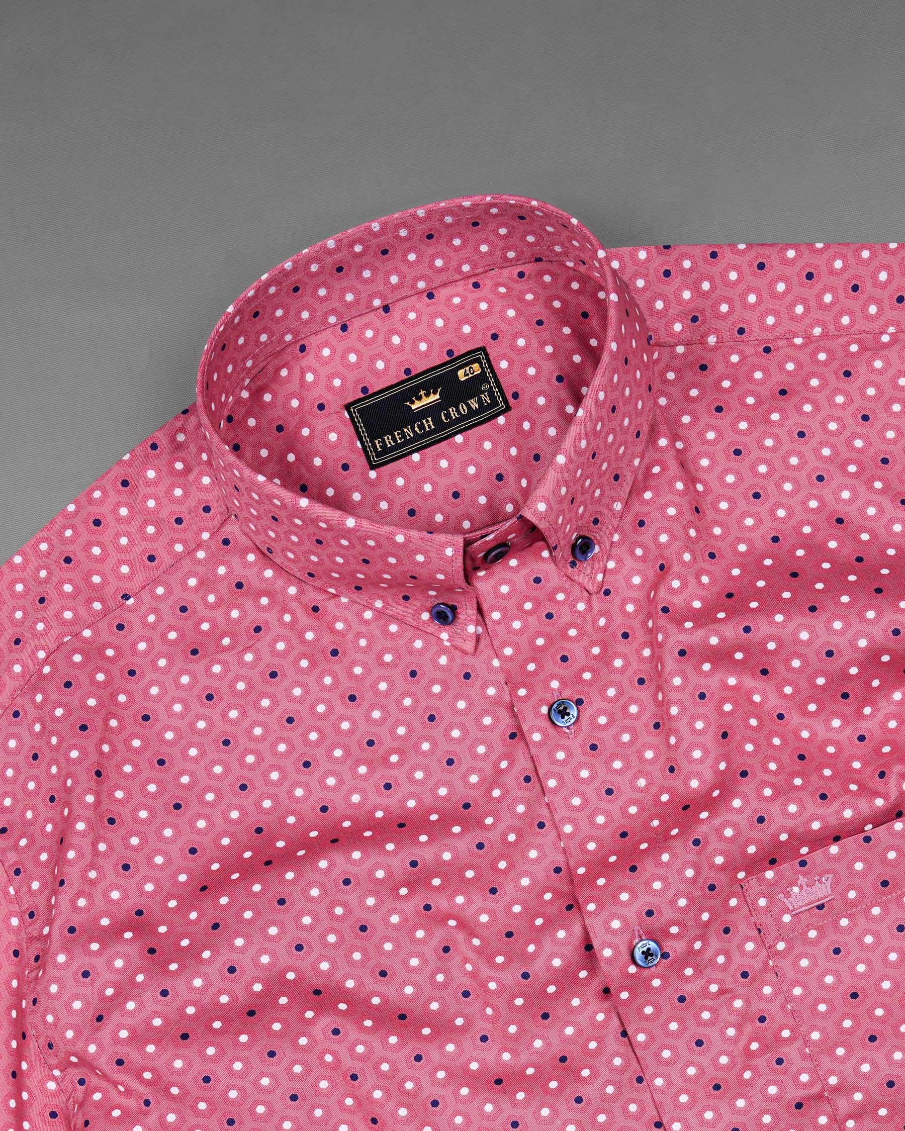 Charm Pink Hexagon Printed Super Soft Premium Cotton Shirt 7547-BD-BLE-38, 7547-BD-BLE-H-38, 7547-BD-BLE-39, 7547-BD-BLE-H-39, 7547-BD-BLE-40, 7547-BD-BLE-H-40, 7547-BD-BLE-42, 7547-BD-BLE-H-42, 7547-BD-BLE-44, 7547-BD-BLE-H-44, 7547-BD-BLE-46, 7547-BD-BLE-H-46, 7547-BD-BLE-48, 7547-BD-BLE-H-48, 7547-BD-BLE-50, 7547-BD-BLE-H-50, 7547-BD-BLE-52, 7547-BD-BLE-H-52