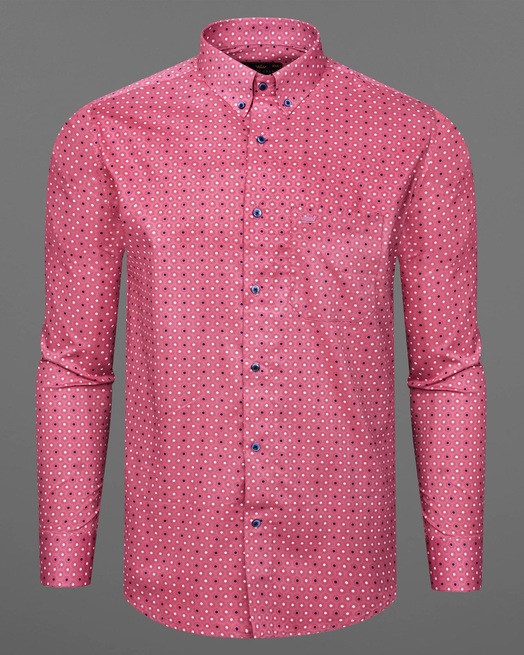 Charm Pink Hexagon Printed Super Soft Premium Cotton Shirt 7547-BD-BLE-38, 7547-BD-BLE-H-38, 7547-BD-BLE-39, 7547-BD-BLE-H-39, 7547-BD-BLE-40, 7547-BD-BLE-H-40, 7547-BD-BLE-42, 7547-BD-BLE-H-42, 7547-BD-BLE-44, 7547-BD-BLE-H-44, 7547-BD-BLE-46, 7547-BD-BLE-H-46, 7547-BD-BLE-48, 7547-BD-BLE-H-48, 7547-BD-BLE-50, 7547-BD-BLE-H-50, 7547-BD-BLE-52, 7547-BD-BLE-H-52