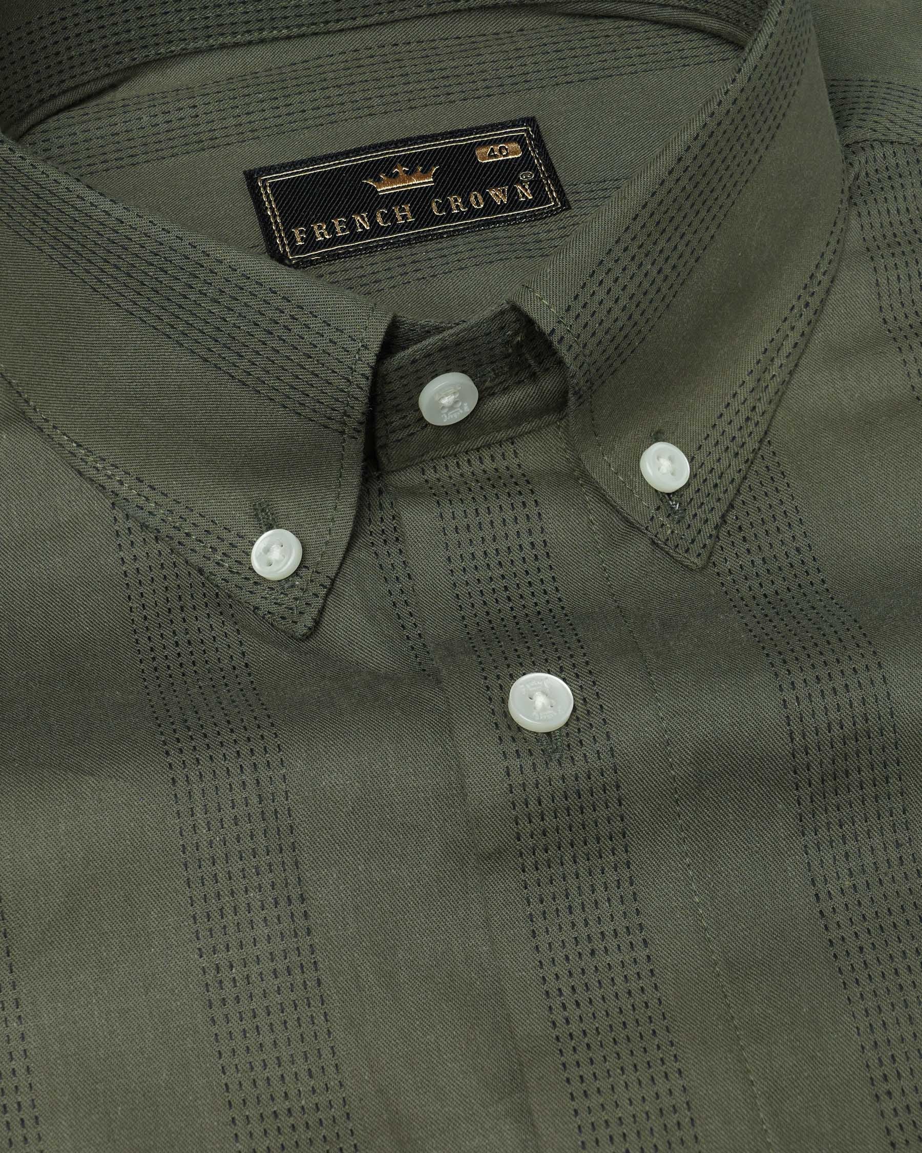 Kelp Green with Black Implied Lined Twill Premium Cotton Shirt 7570-BD-38, 7570-BD-H-38, 7570-BD-39, 7570-BD-H-39, 7570-BD-40, 7570-BD-H-40, 7570-BD-42, 7570-BD-H-42, 7570-BD-44, 7570-BD-H-44, 7570-BD-46, 7570-BD-H-46, 7570-BD-48, 7570-BD-H-48, 7570-BD-50, 7570-BD-H-50, 7570-BD-52, 7570-BD-H-52