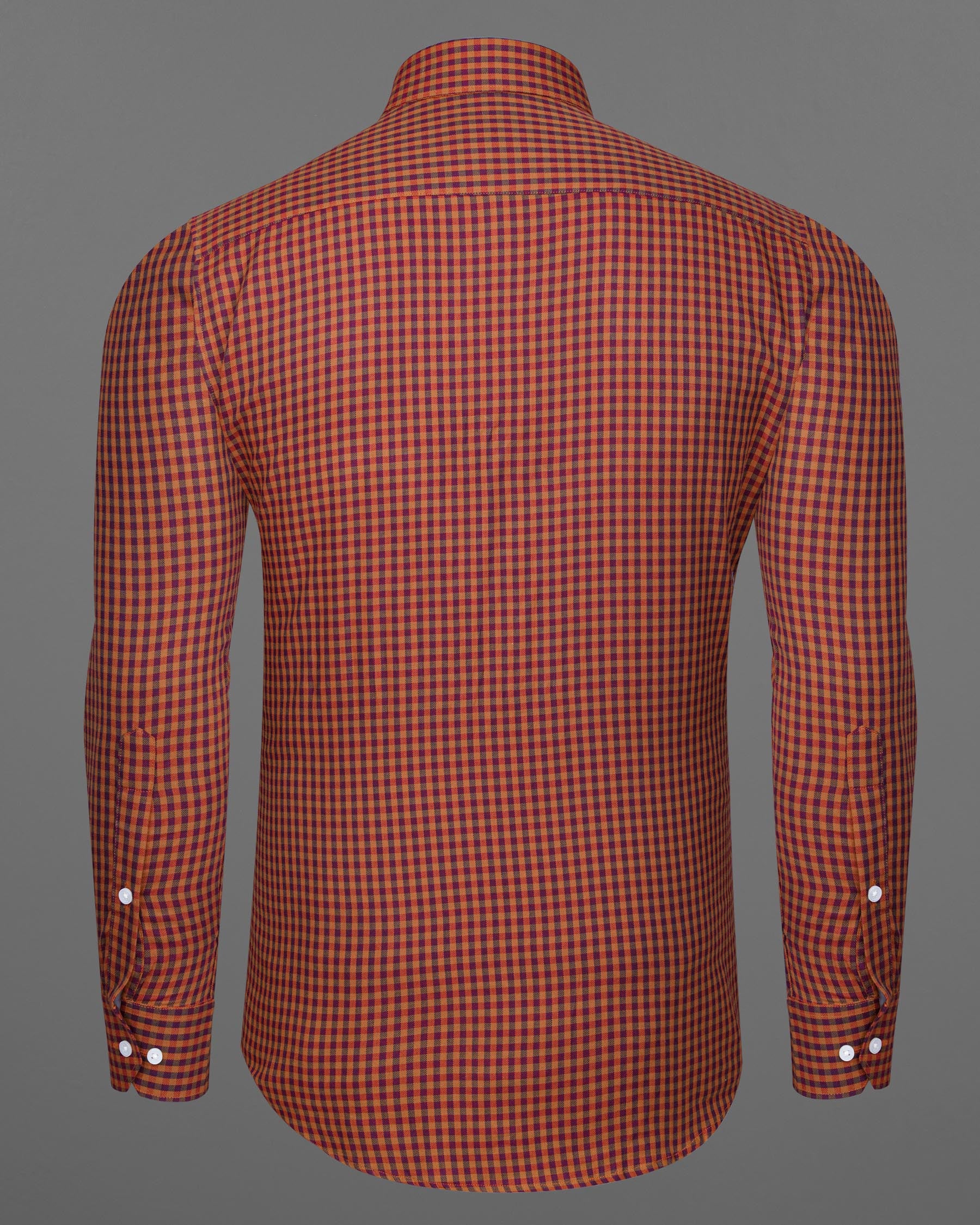 Raw Sienna Brown Gingham Herringbone Shirt 7577-38, 7577-H-38, 7577-39, 7577-H-39, 7577-40, 7577-H-40, 7577-42, 7577-H-42, 7577-44, 7577-H-44, 7577-46, 7577-H-46, 7577-48, 7577-H-48, 7577-50, 7577-H-50, 7577-52, 7577-H-52